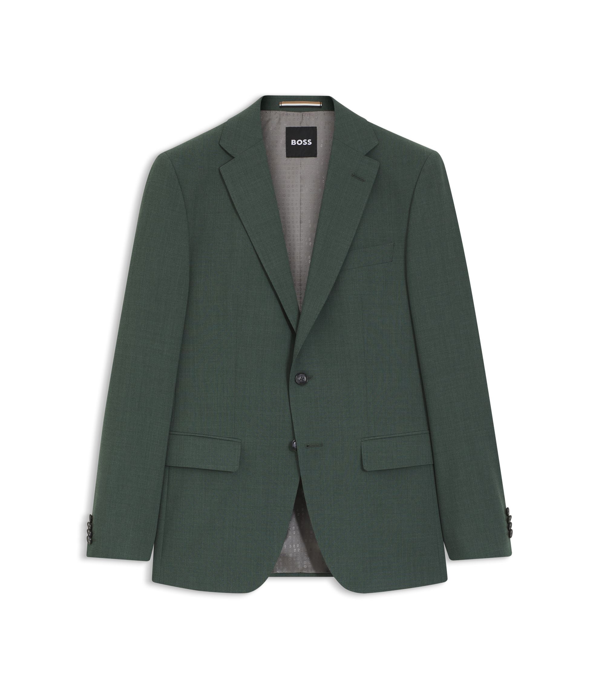 Boss Washable Slim Fit Jacket In Stretch Cloth Light Green