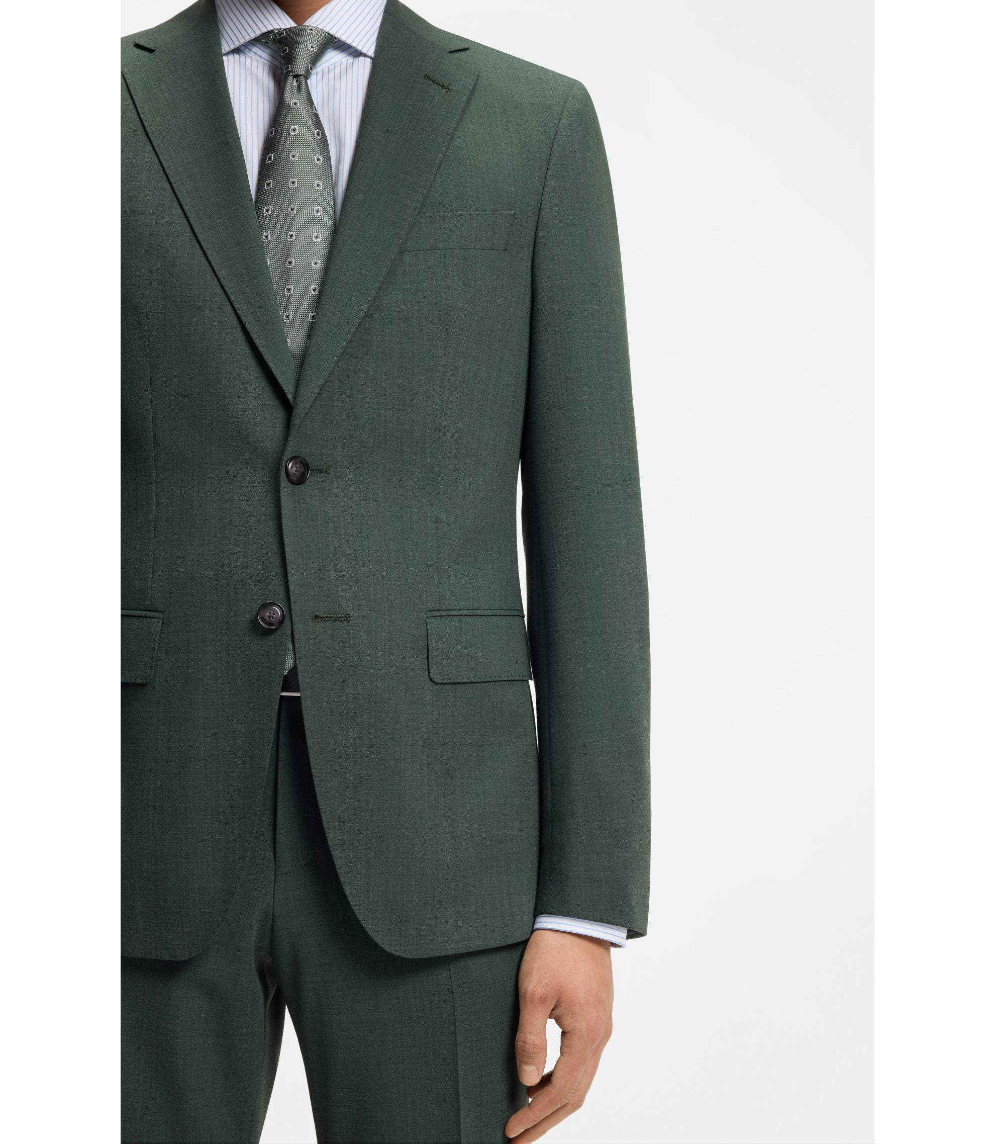 Boss Washable Slim Fit Jacket In Stretch Cloth Light Green