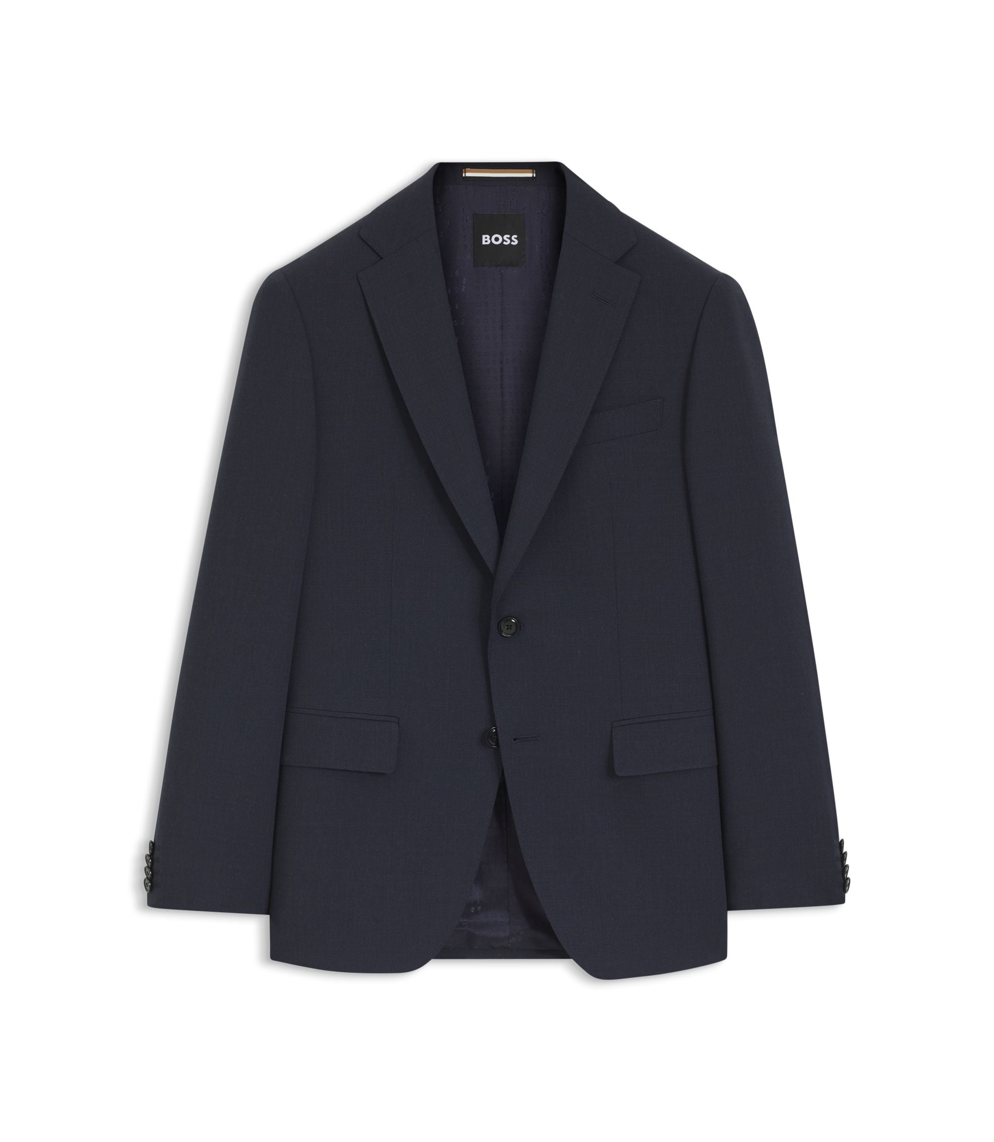 Boss Washable Slim Fit Jacket In Stretch Cloth Light Blue