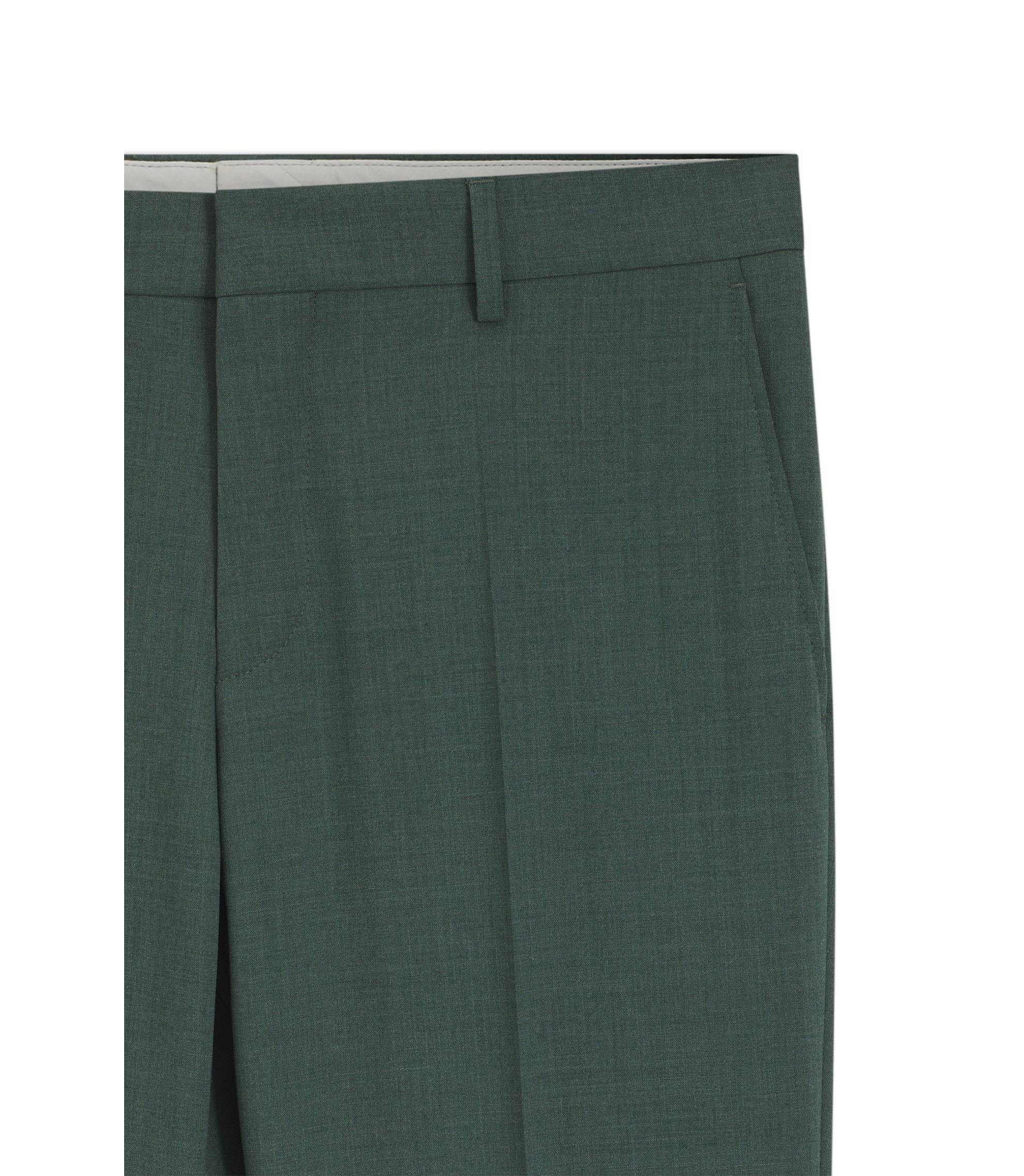 Boss Washable Slim Fit Trousers In Stretch Cloth Light Green