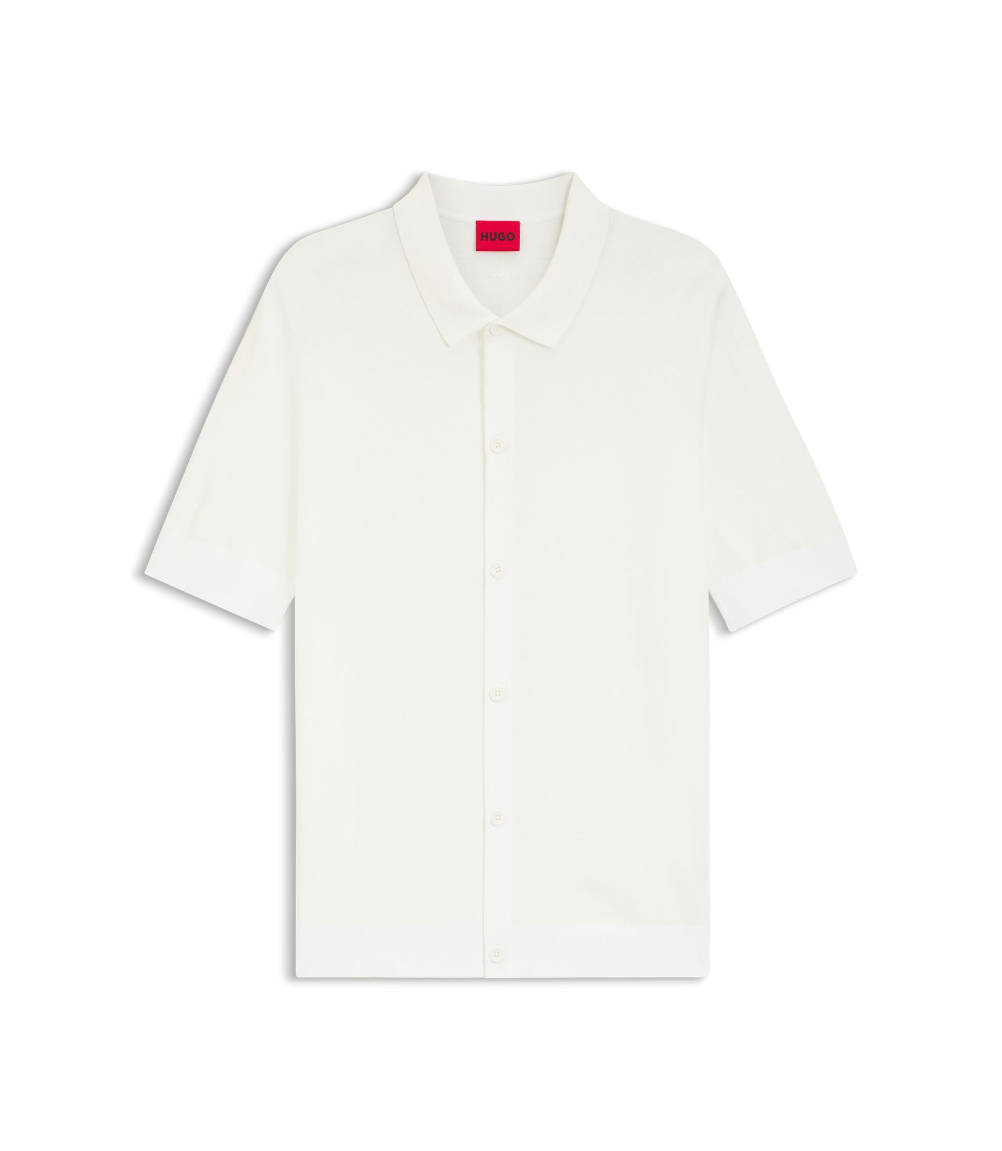 Hugo Regular Fit Shirt With Knitted Structure White