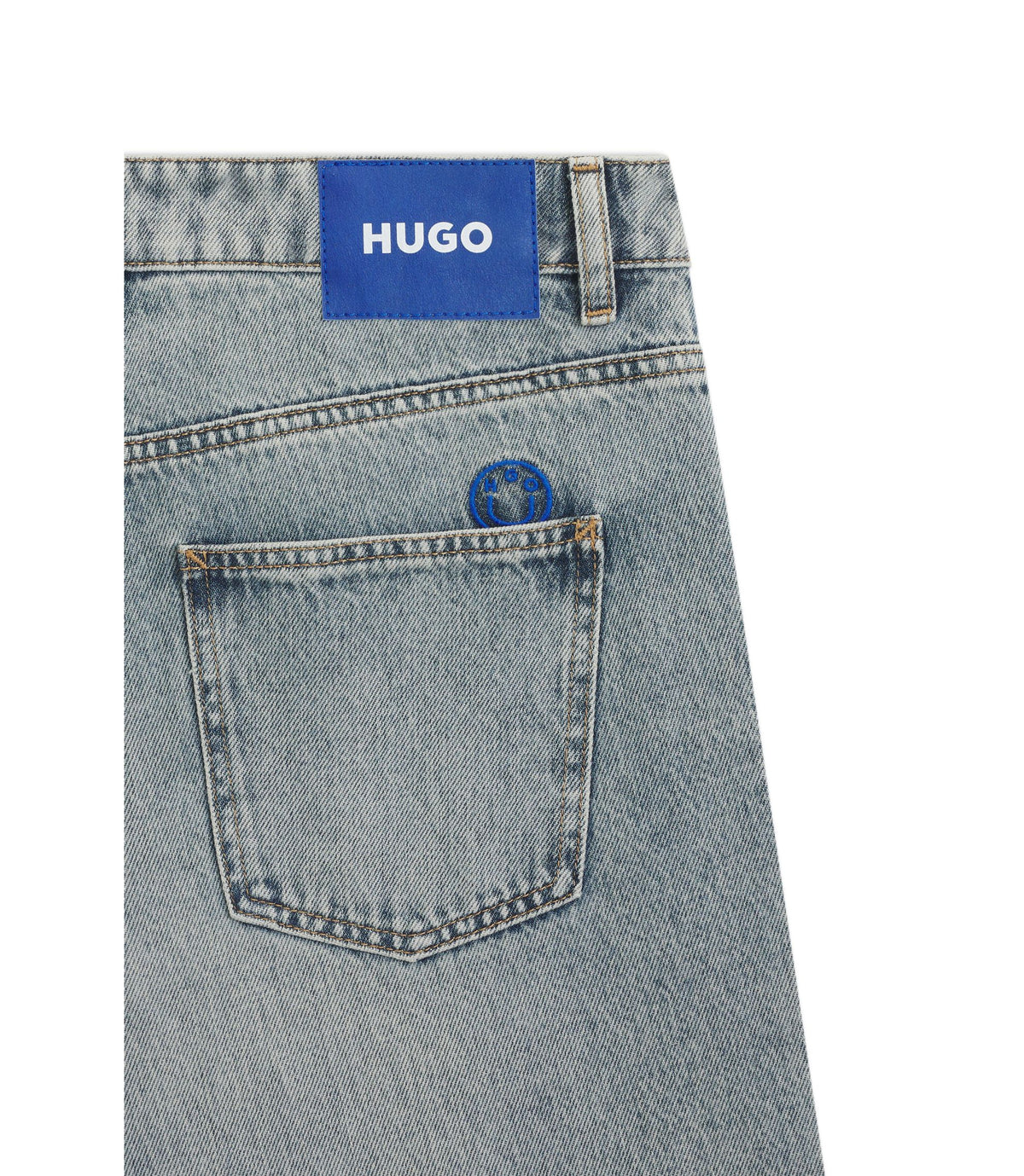 Hugo Ocean Blue Loose Fit Jeans In Rigid Denim Blue Women's