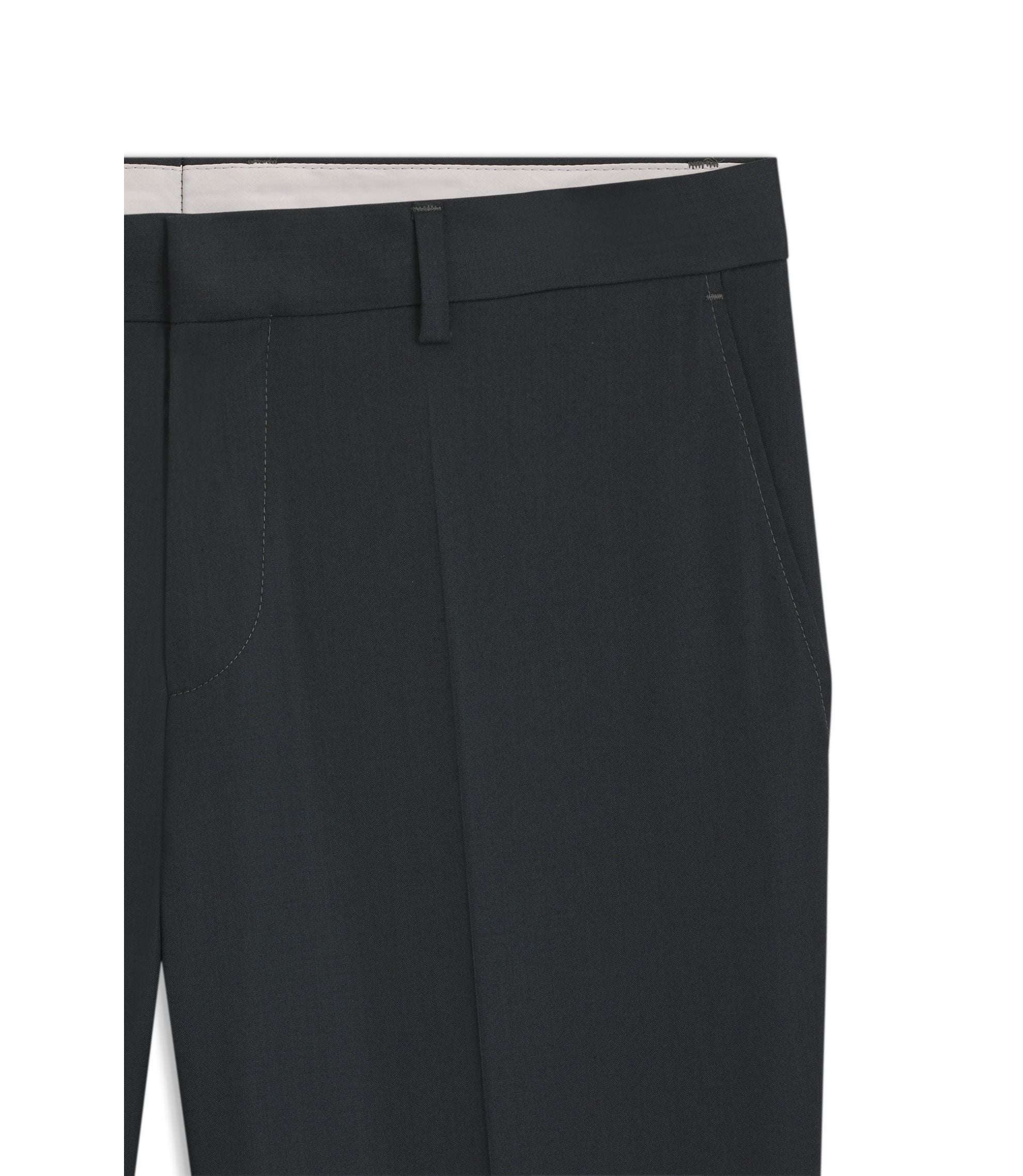 Boss Melange Slim Fit Trousers In A Wool Blend Light Green