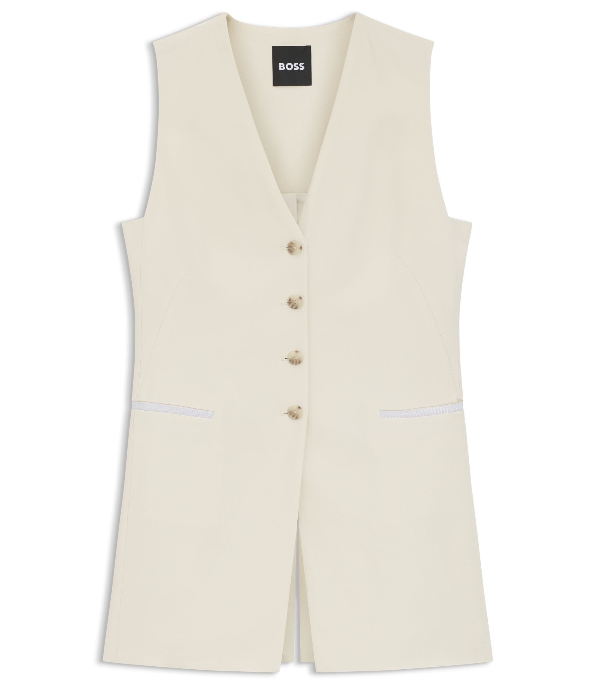 Boss Slim Fit Blazer With Sleeveless Styling White Women's