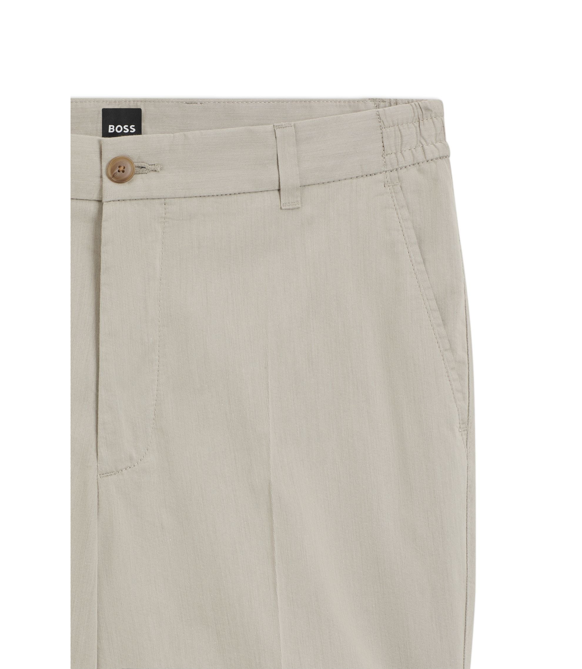 Boss Stretch Cotton Shorts In A Modern Fit Light Beige