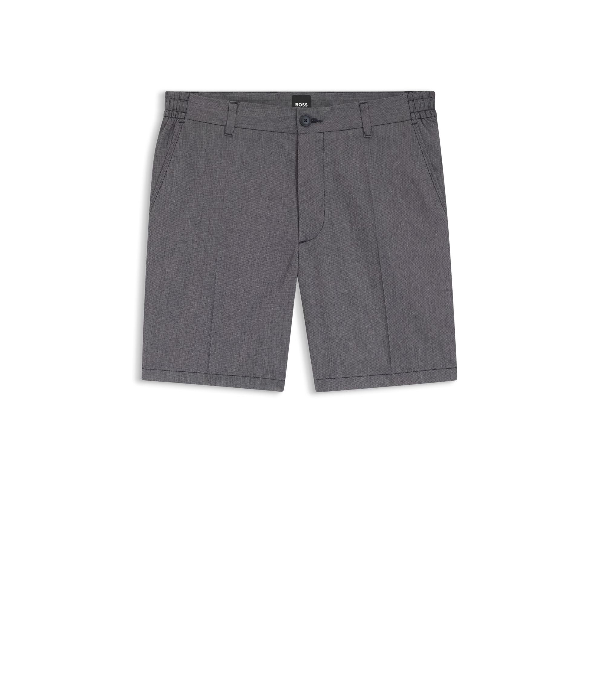 Boss Stretch Cotton Shorts In A Modern Fit Dark Blue
