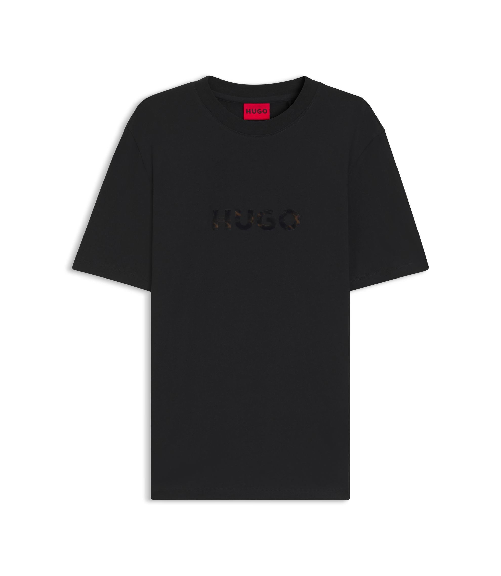 Hugo Tortoise Logo T Shirt In Cotton Jersey Black