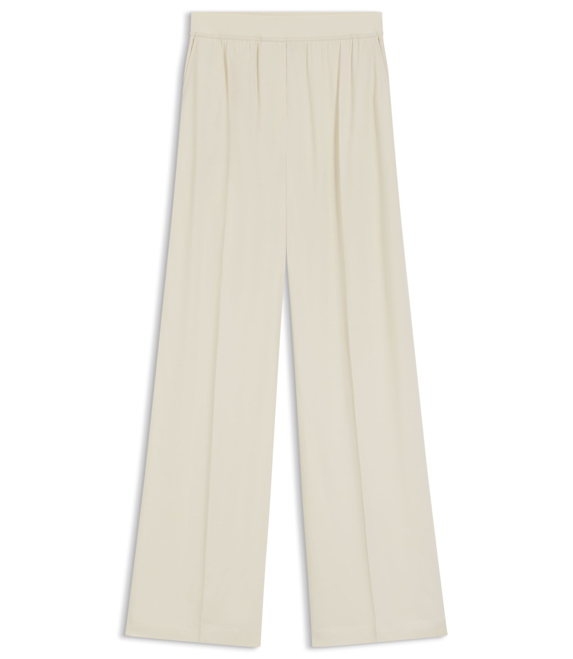 Boss Relaxed Fit Trousers In Fluid Crepe White Women's