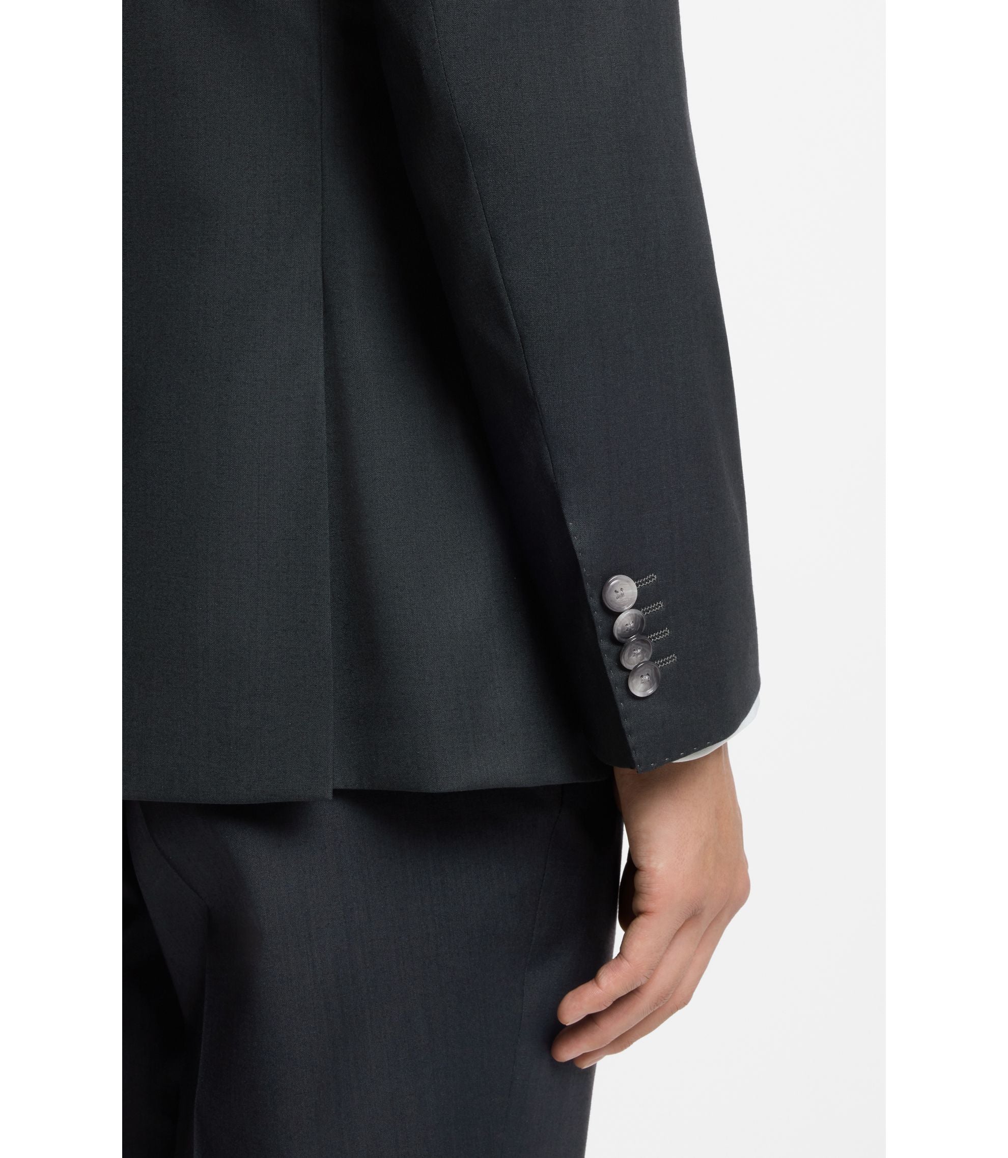 Boss Melange Slim Fit Jacket In A Wool Blend Light Green
