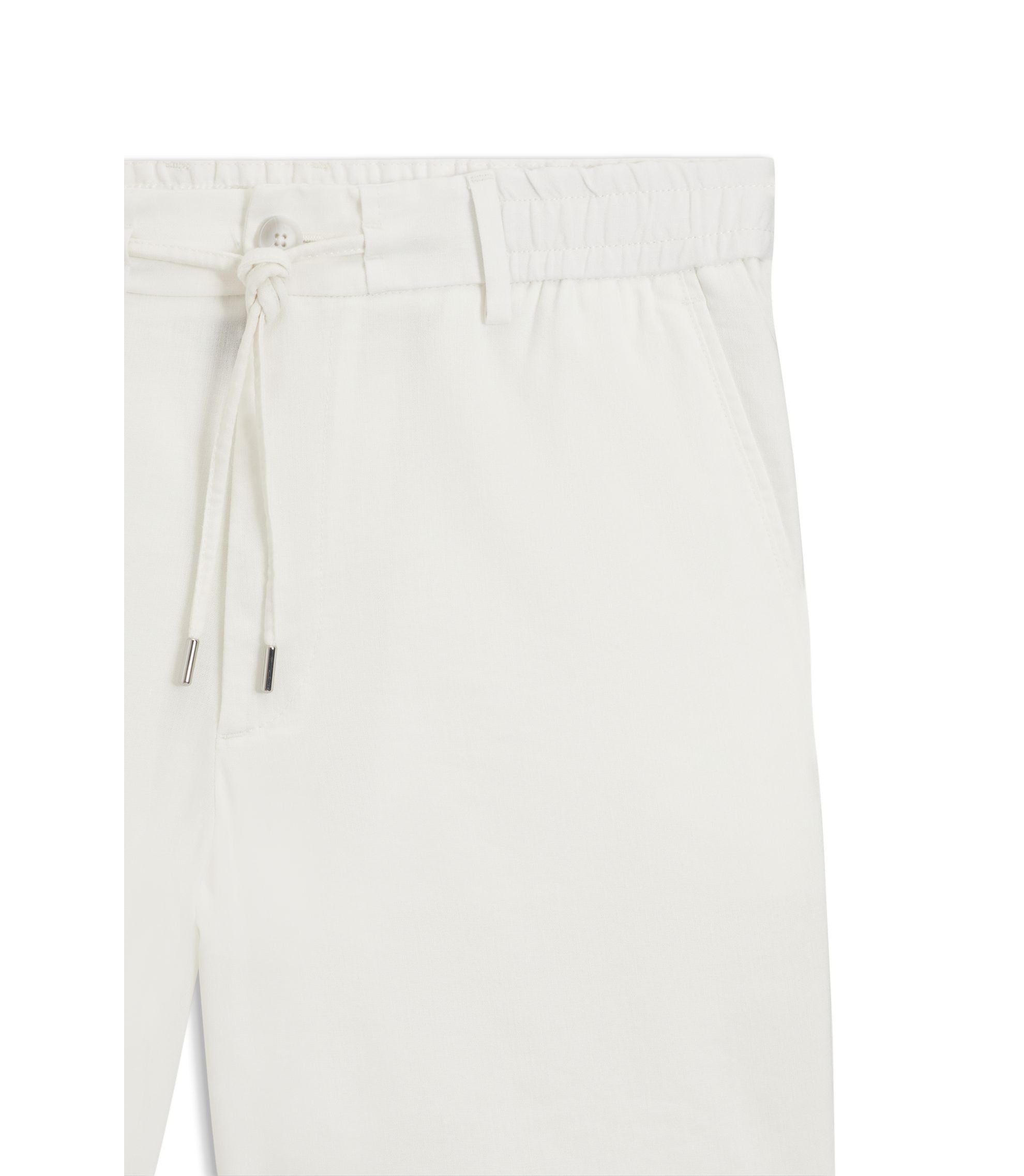 Boss Linen Blend Shorts In A Modern Fit White