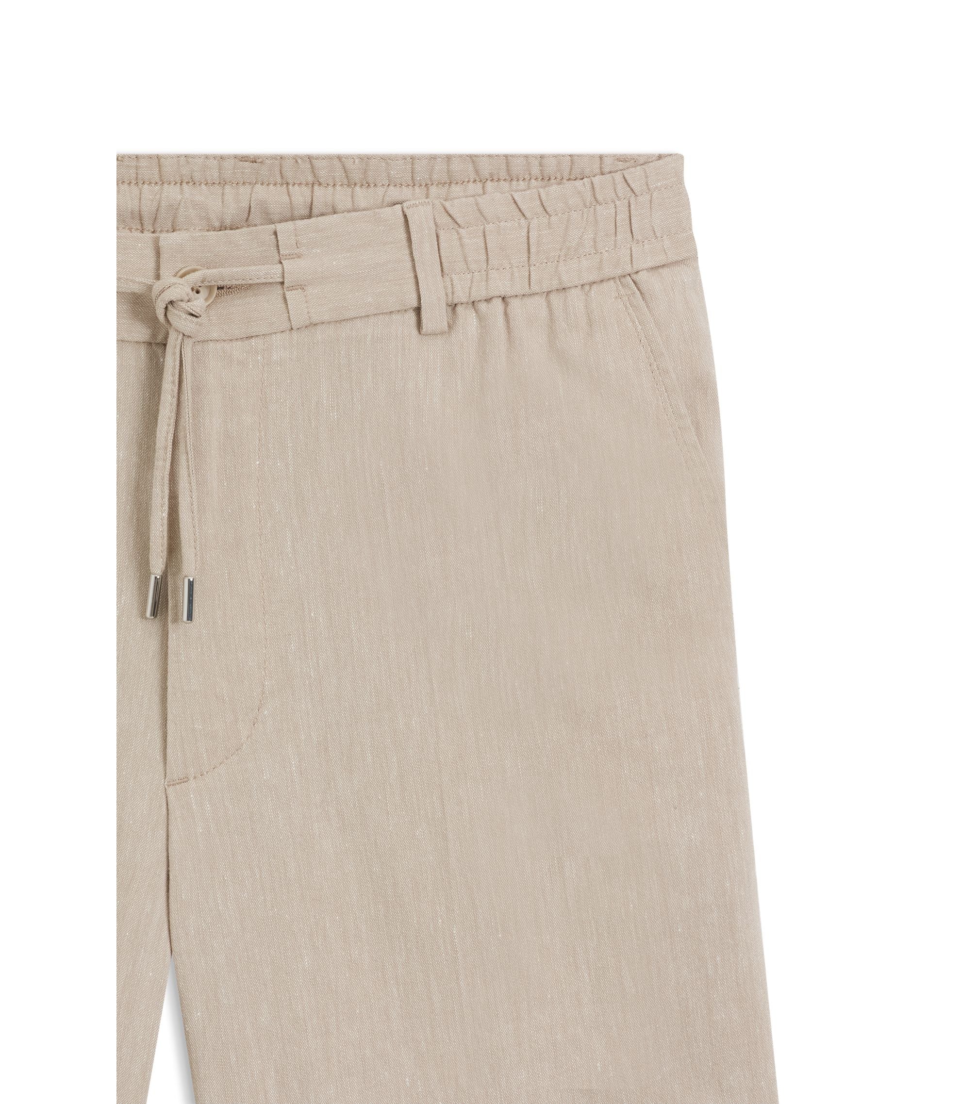 Boss Linen Blend Shorts In A Modern Fit Light Beige