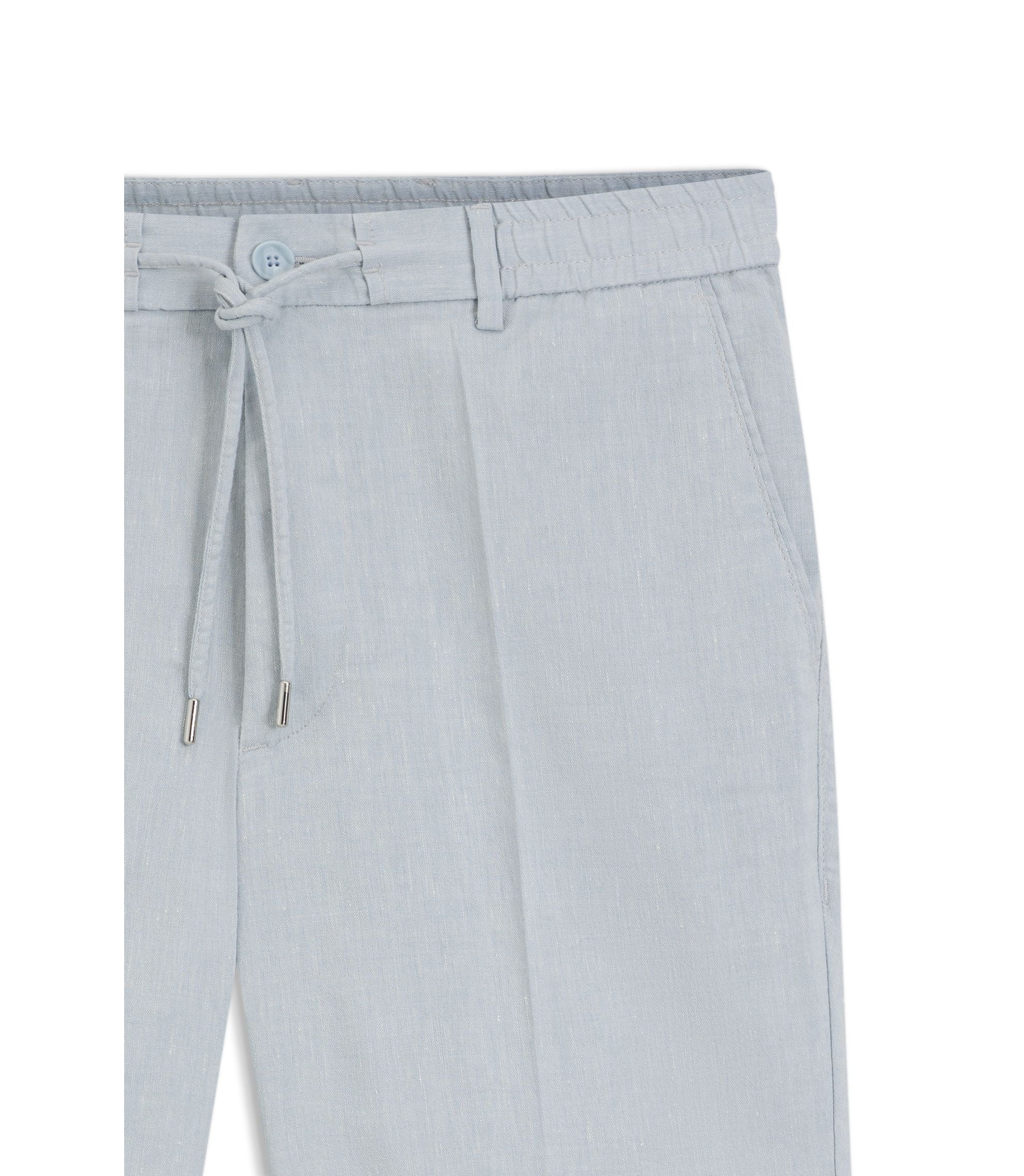 Boss Linen Blend Shorts In A Modern Fit Light Blue