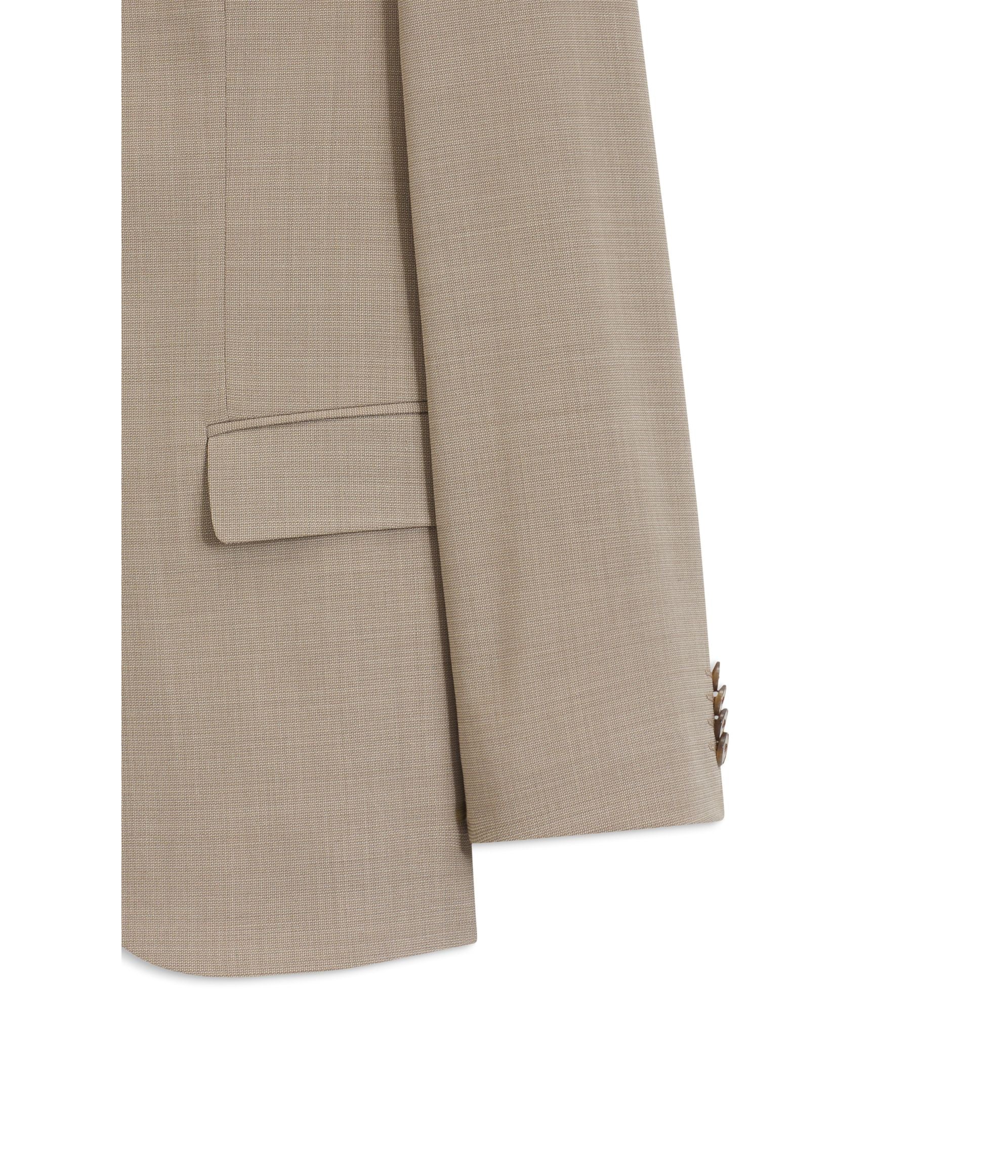 Hugo Two Piece Slim Fit Suit In Stretch Cloth Beige