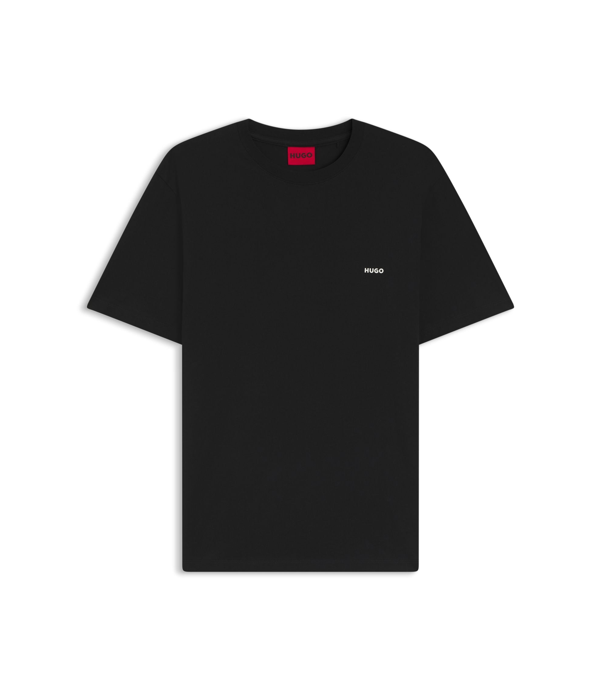 Hugo Cotton Jersey T Shirt With Rear Graphic Black
