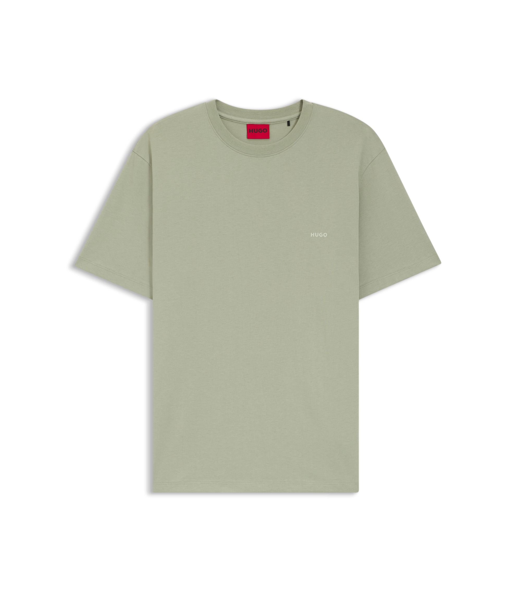 Hugo Cotton Jersey T Shirt With Rear Graphic Light Green