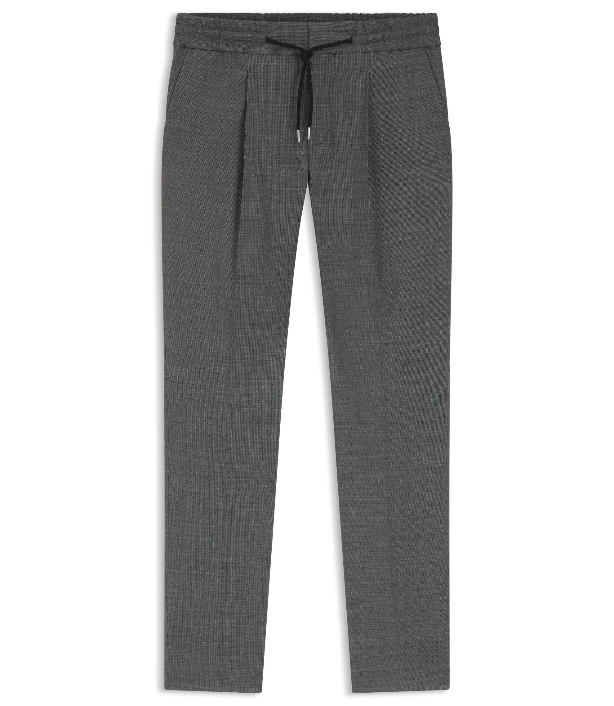 Hugo Slim Fit Trousers In Wool Blend Sharkskin Grey