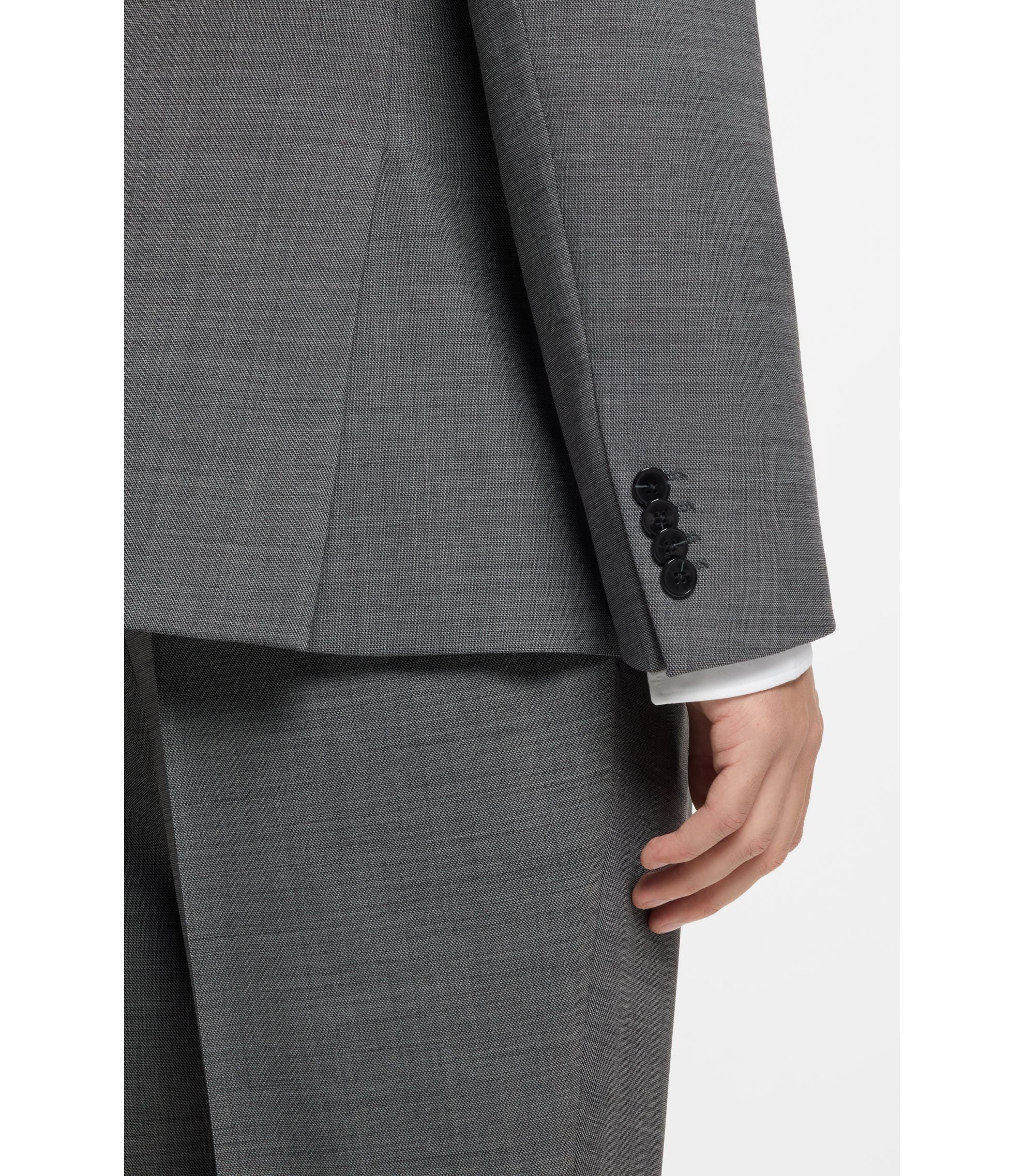 Hugo Slim Fit Jacket In Wool Blend Sharkskin Grey