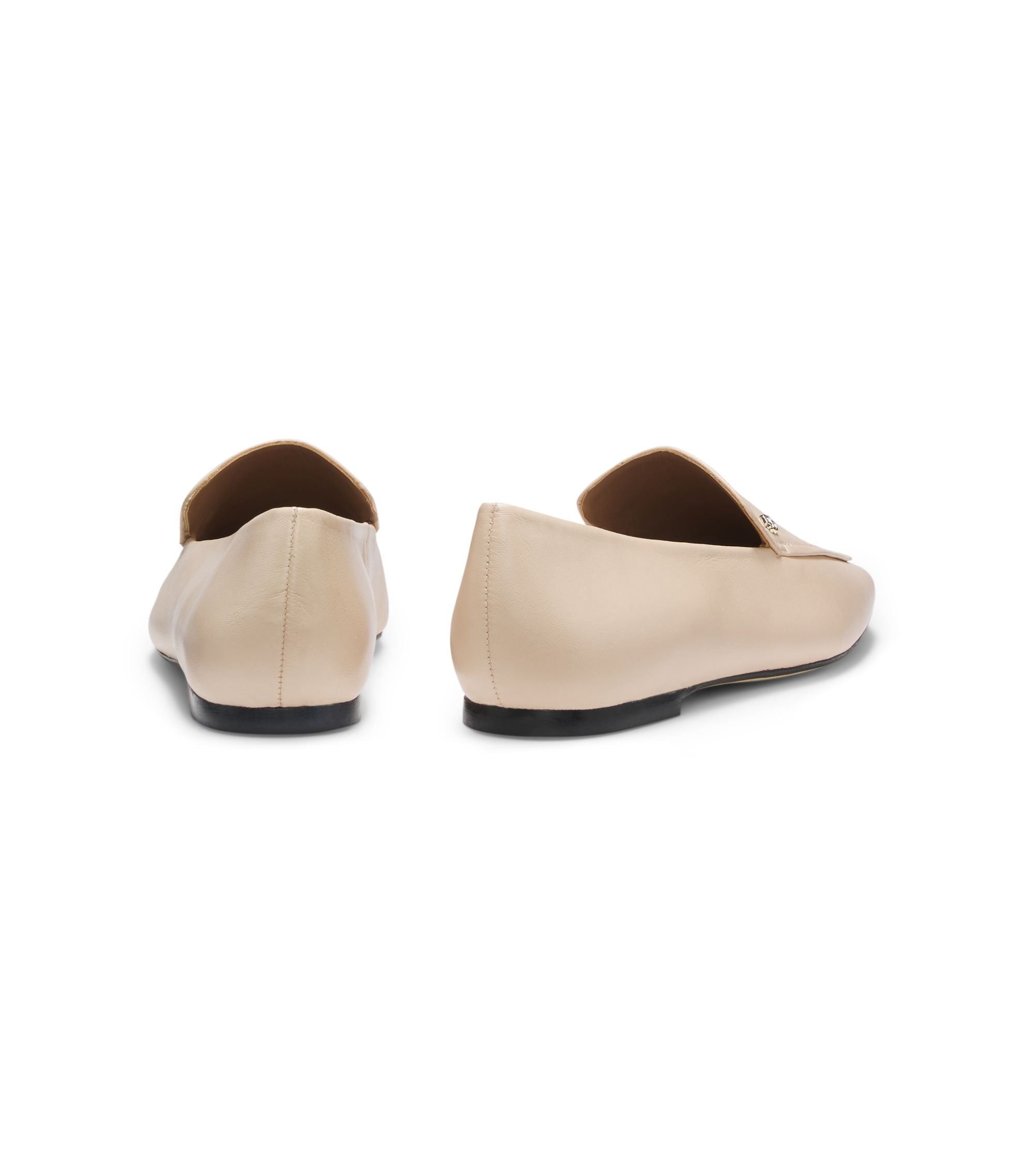 Boss Leather Loafers With Square Toe White Womens White