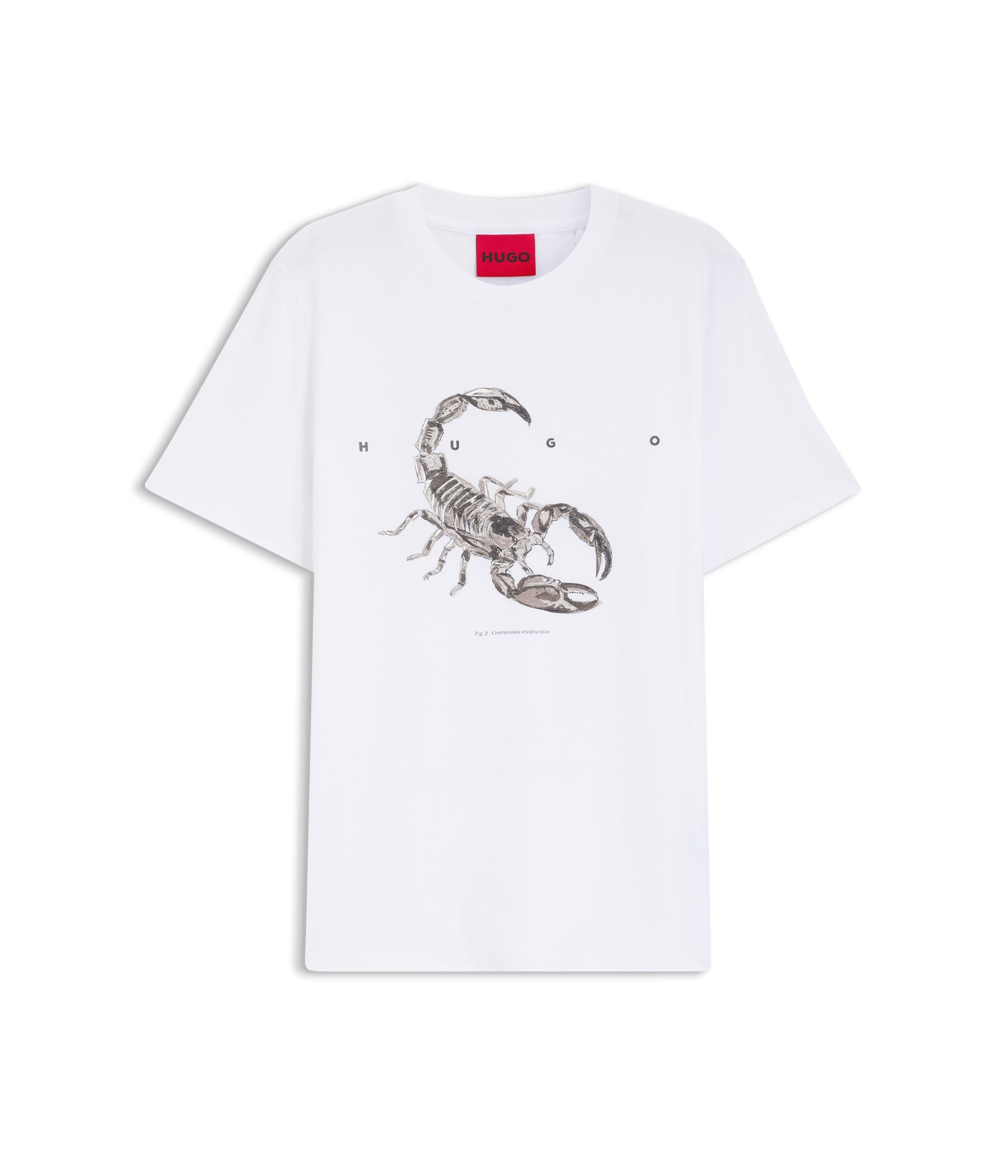 Hugo Cotton Jersey T Shirt With Spaced Out Logo White