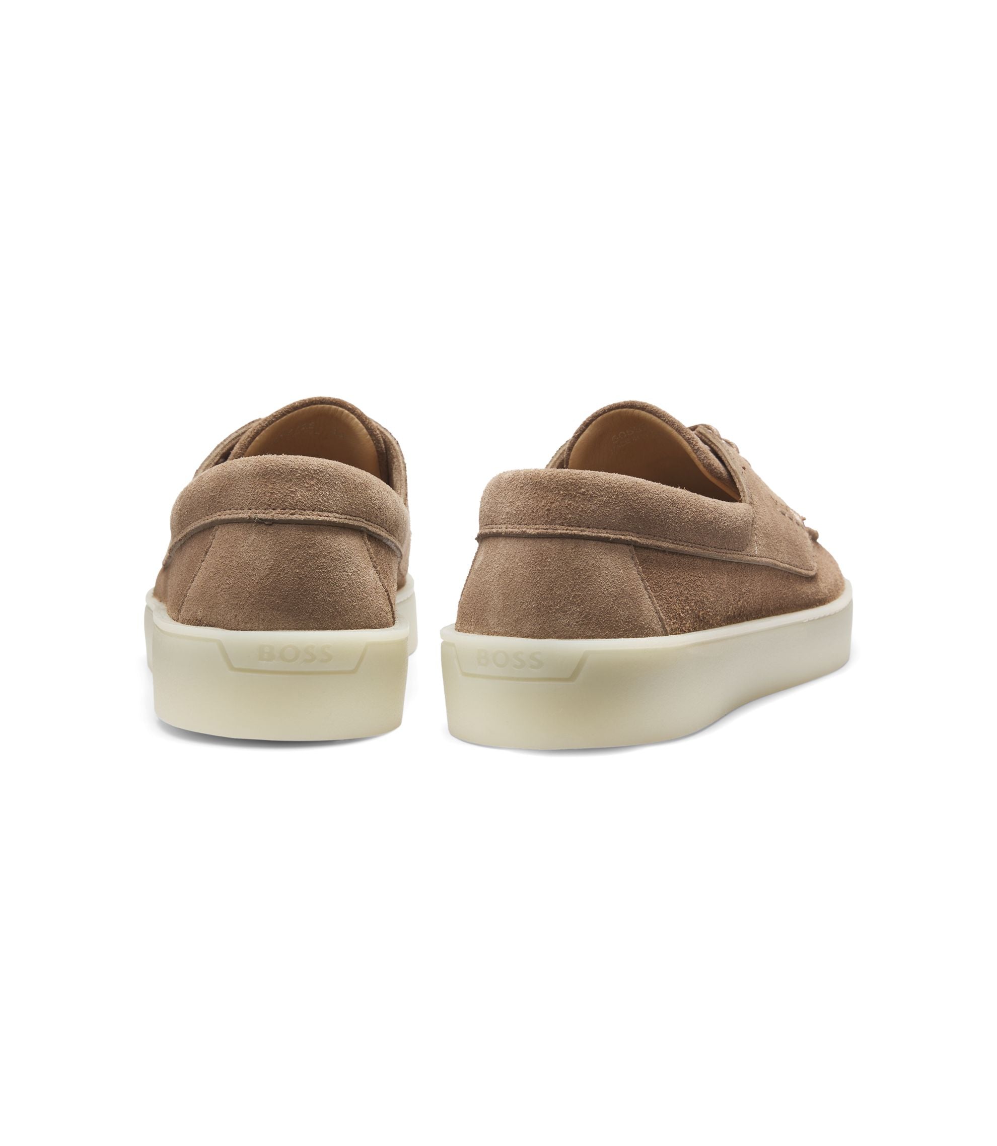 Boss Suede Loafers With Slightly Translucent Sole Beige Beige