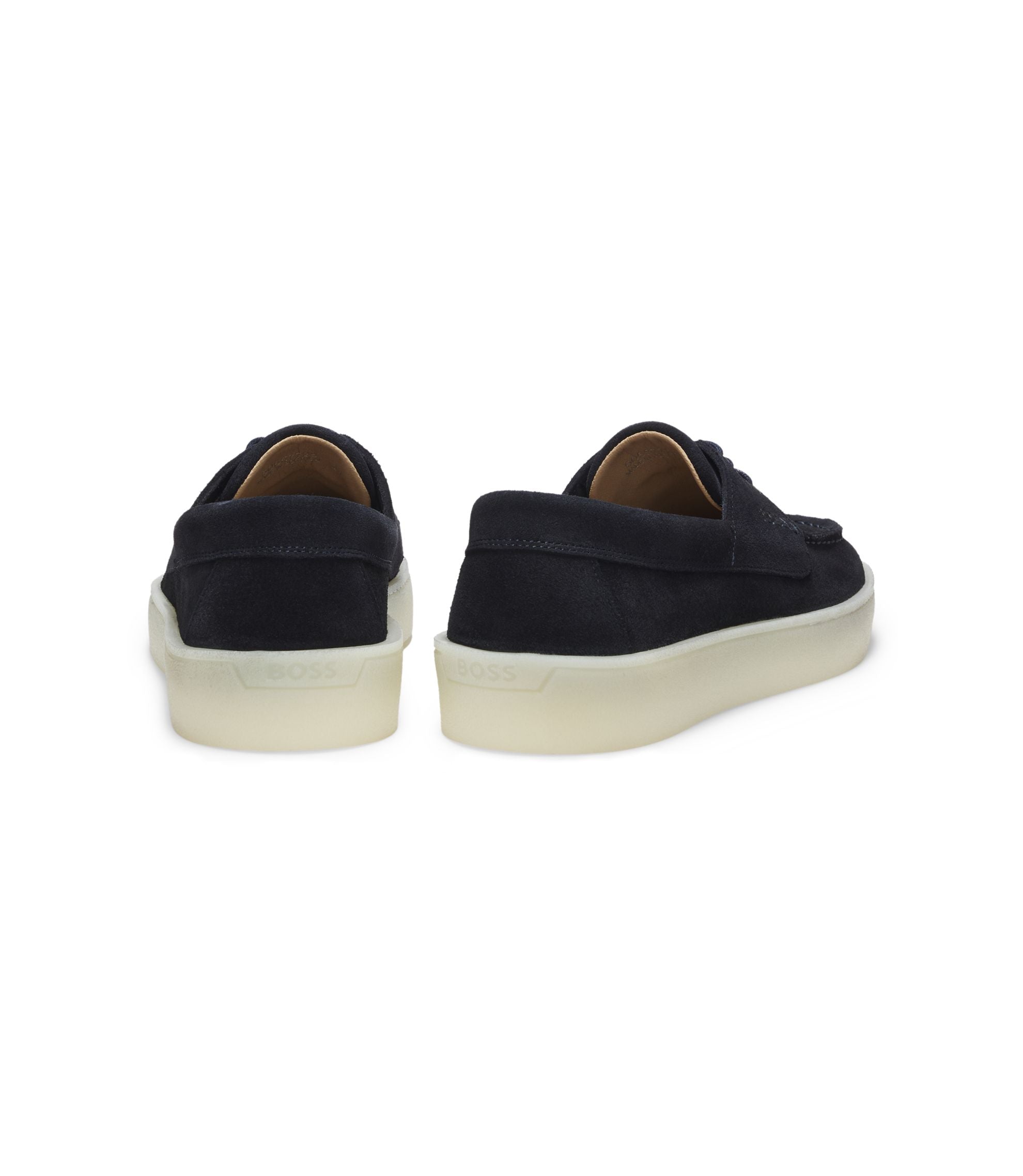 Boss Suede Loafers With Slightly Translucent Sole Dark Blue Dark Blue