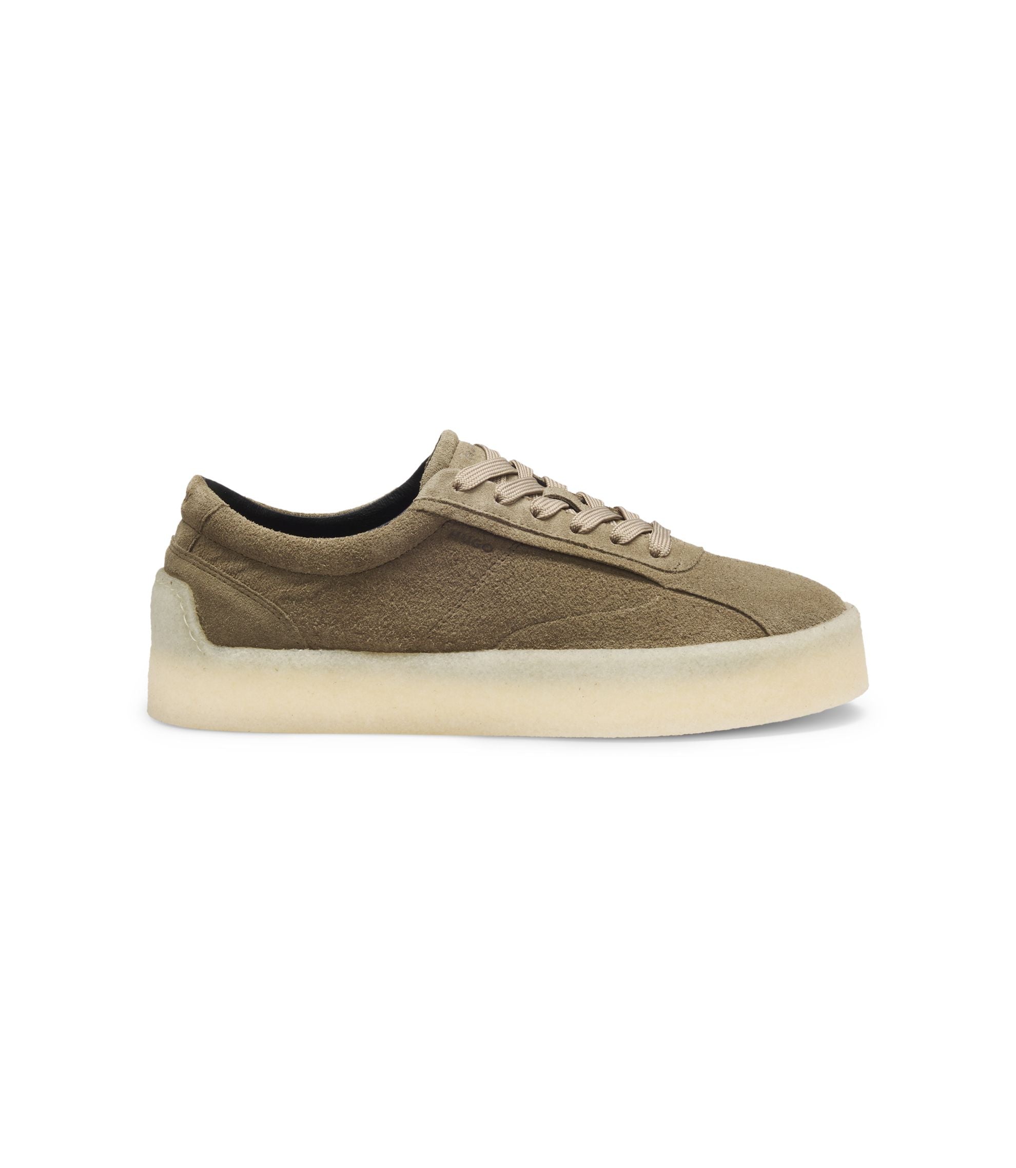 Hugo Suede Derby Shoes With Crepe Rubber Outsole Green Green