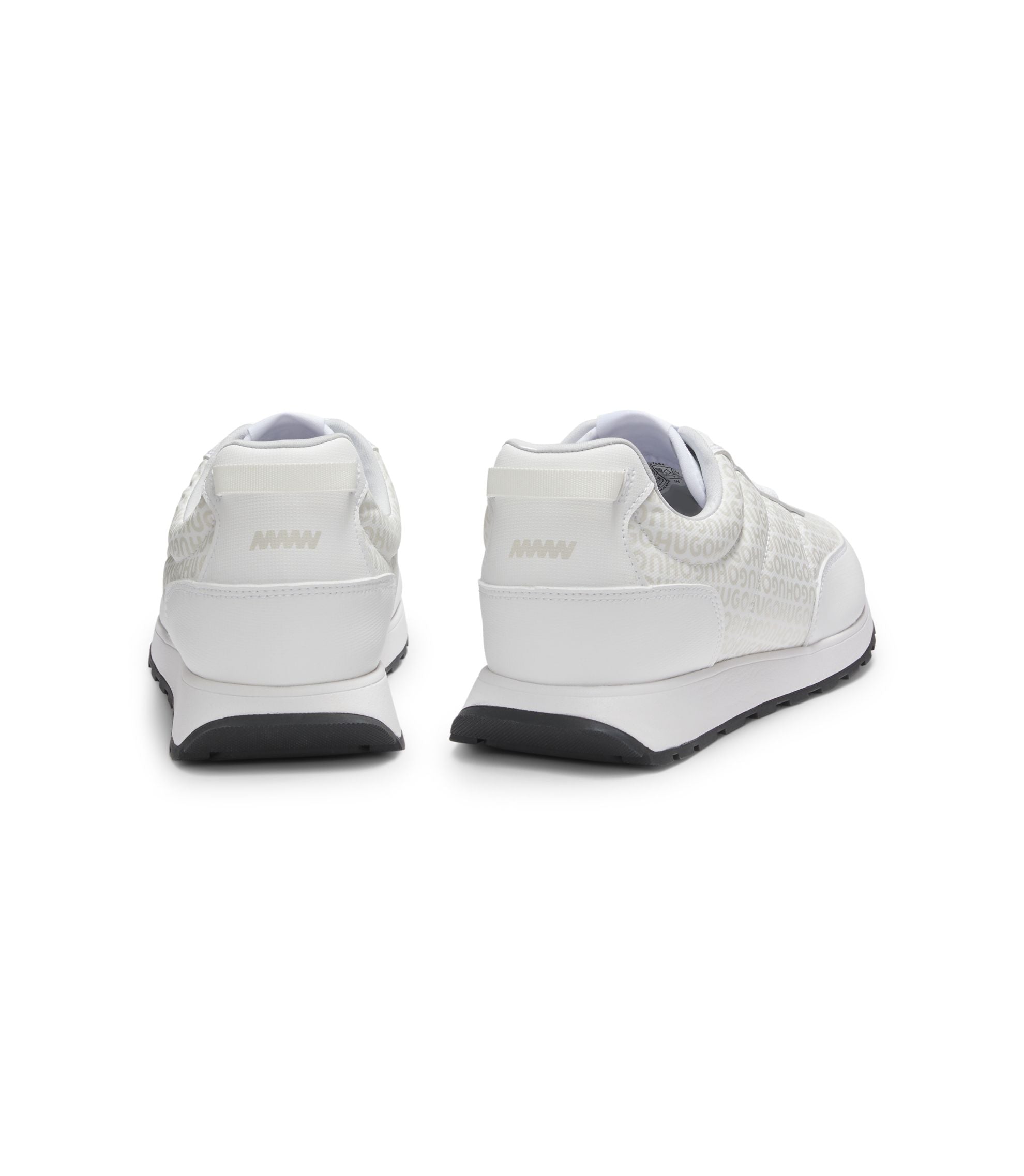 Hugo Low Top Trainers With Monogrammed Uppers White White