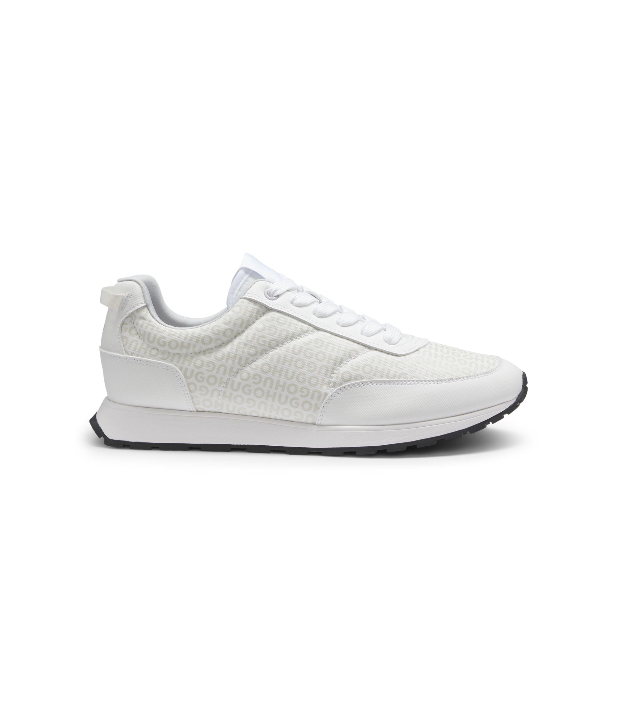 Hugo Low Top Trainers With Monogrammed Uppers White White
