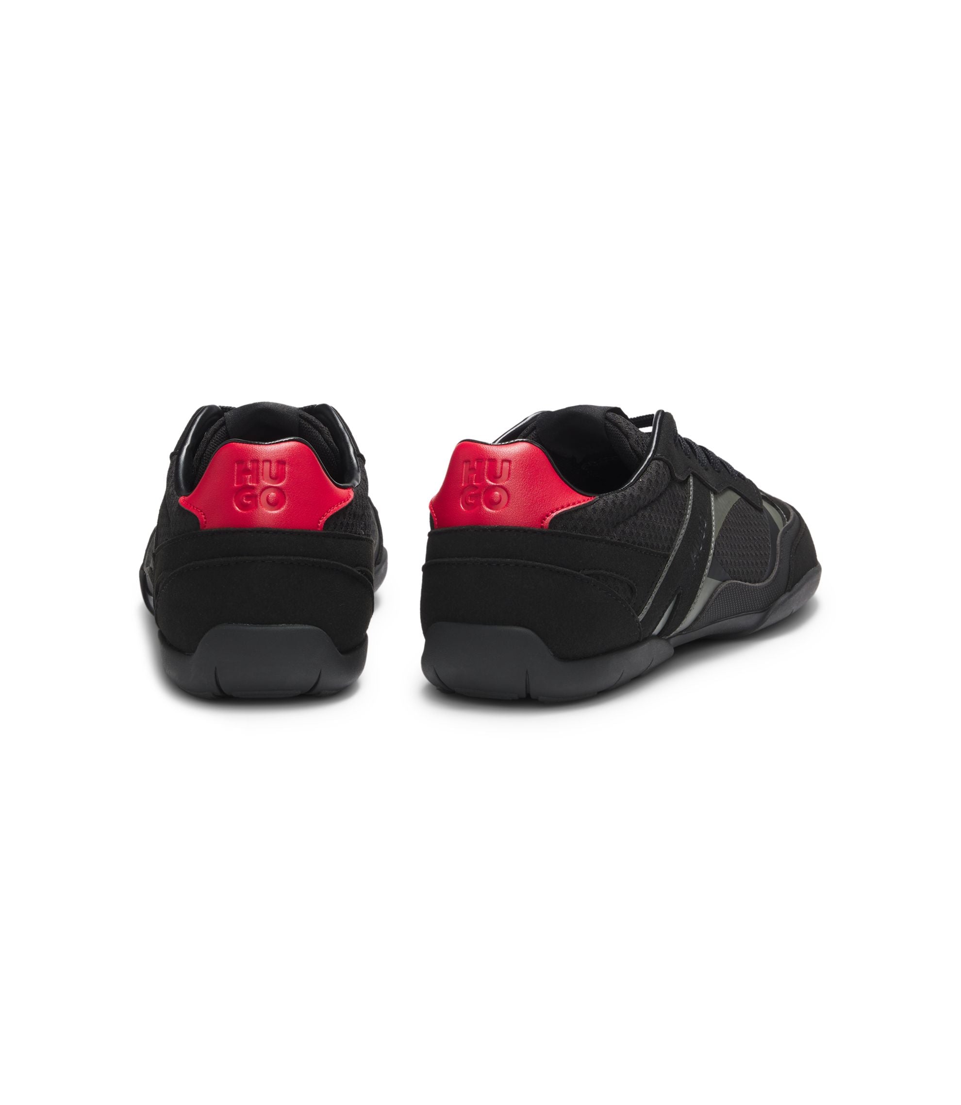 Hugo Trainers In Mesh And Faux Suede Black Black