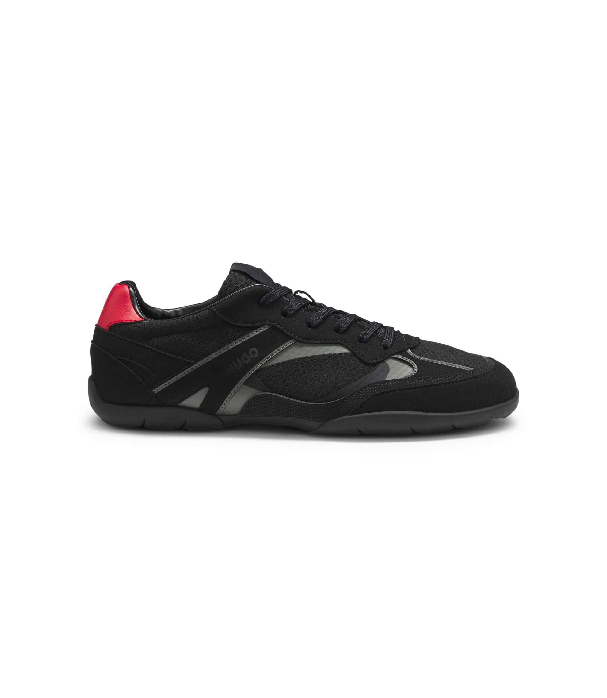 Hugo Trainers In Mesh And Faux Suede Black Black