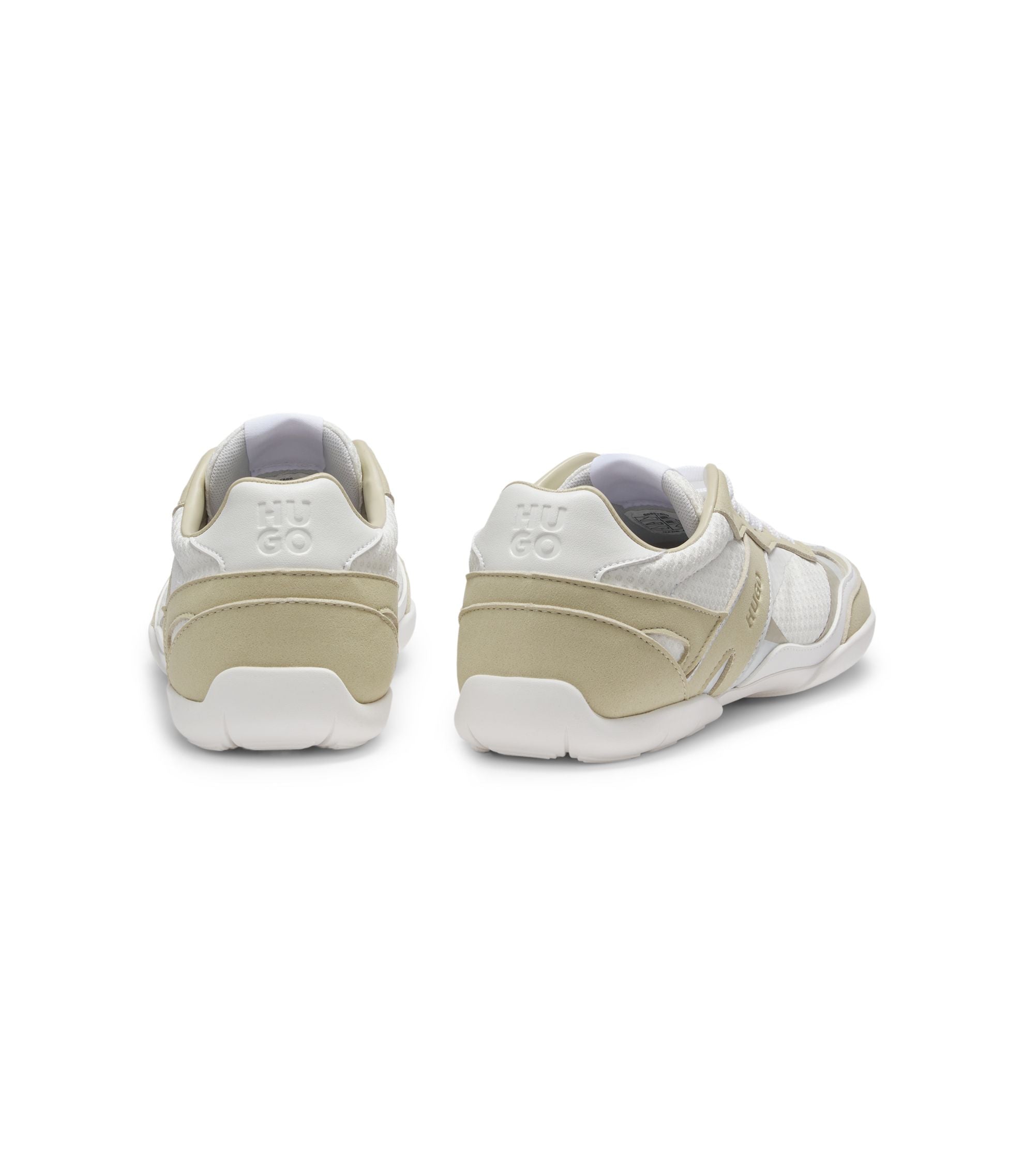 Hugo Trainers In Mesh And Faux Suede White White