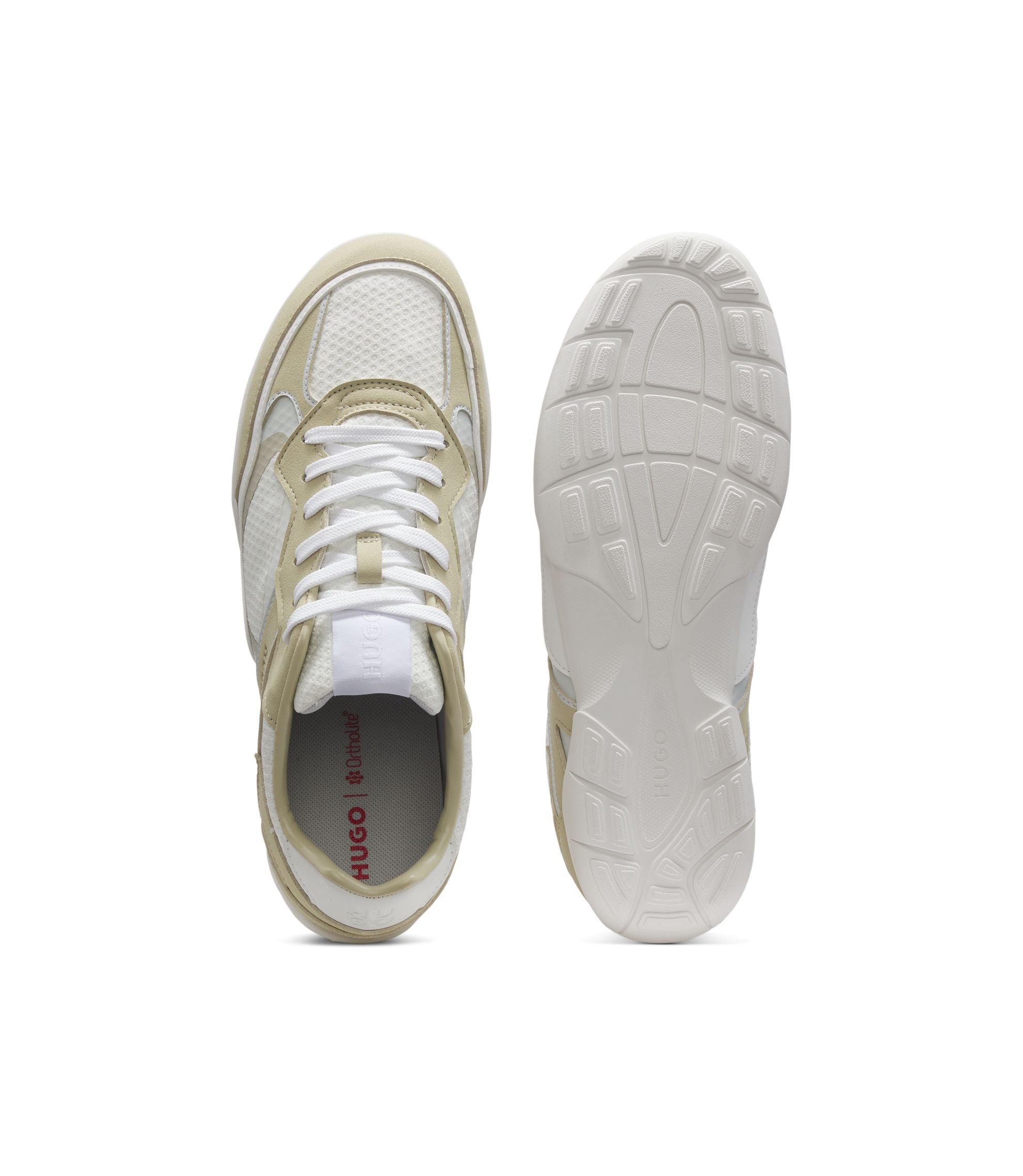 Hugo Trainers In Mesh And Faux Suede White White