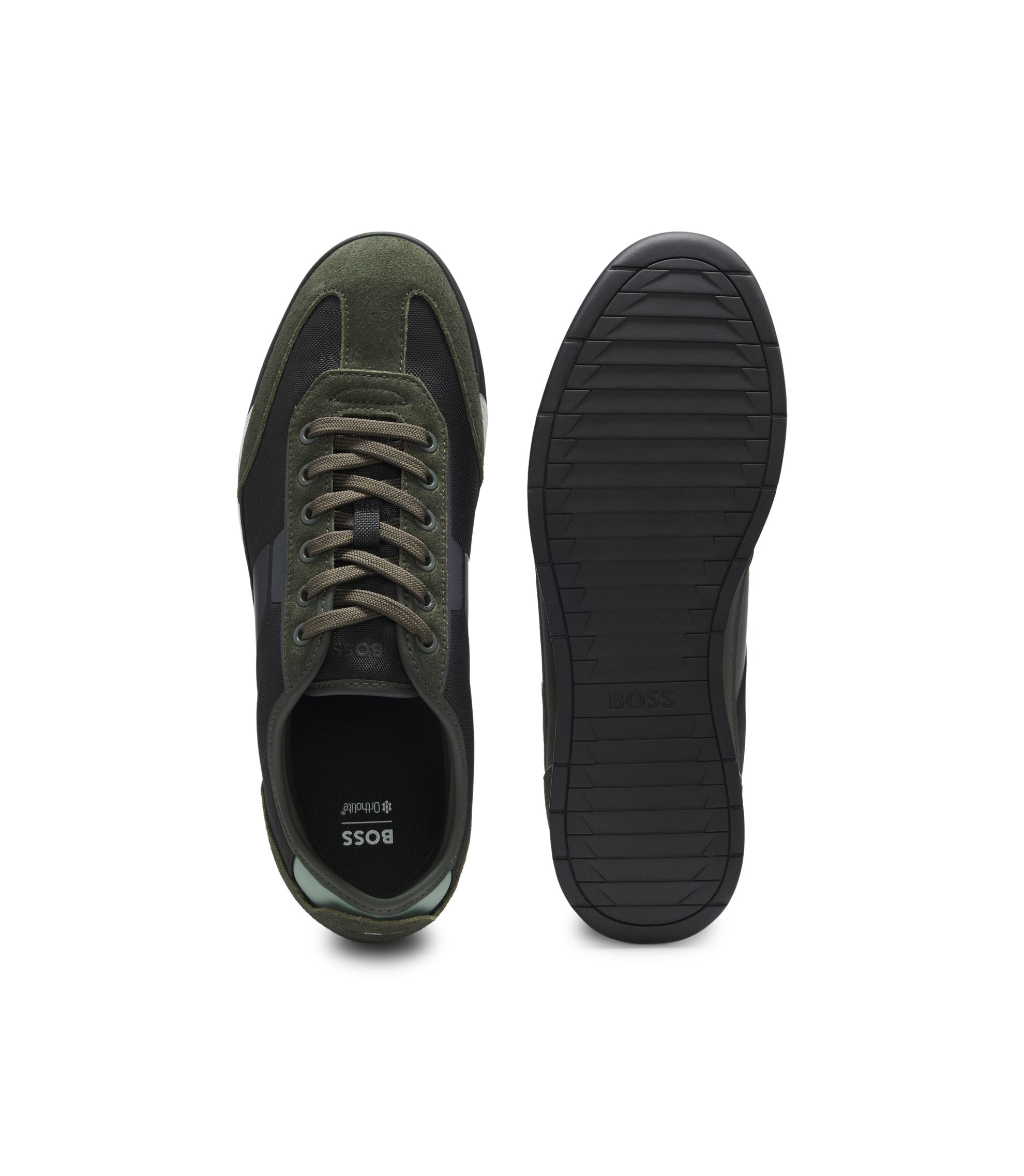 Boss Low Top Trainers With Structured Trims Light Green Light Green