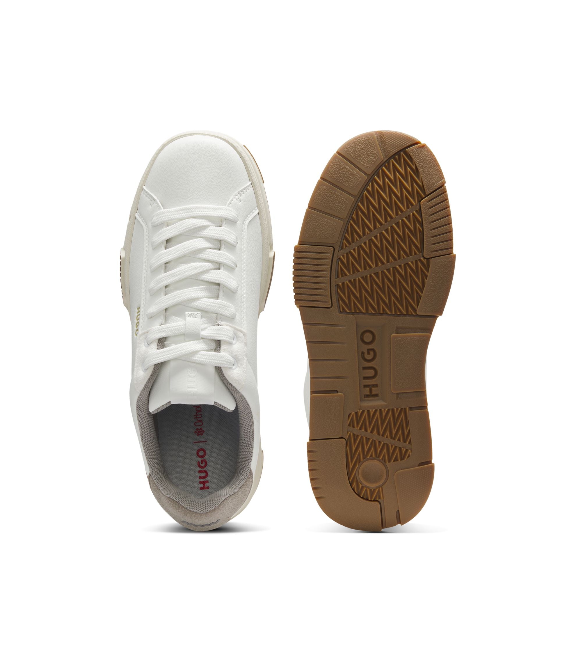 Hugo Trainers In Faux Leather White White