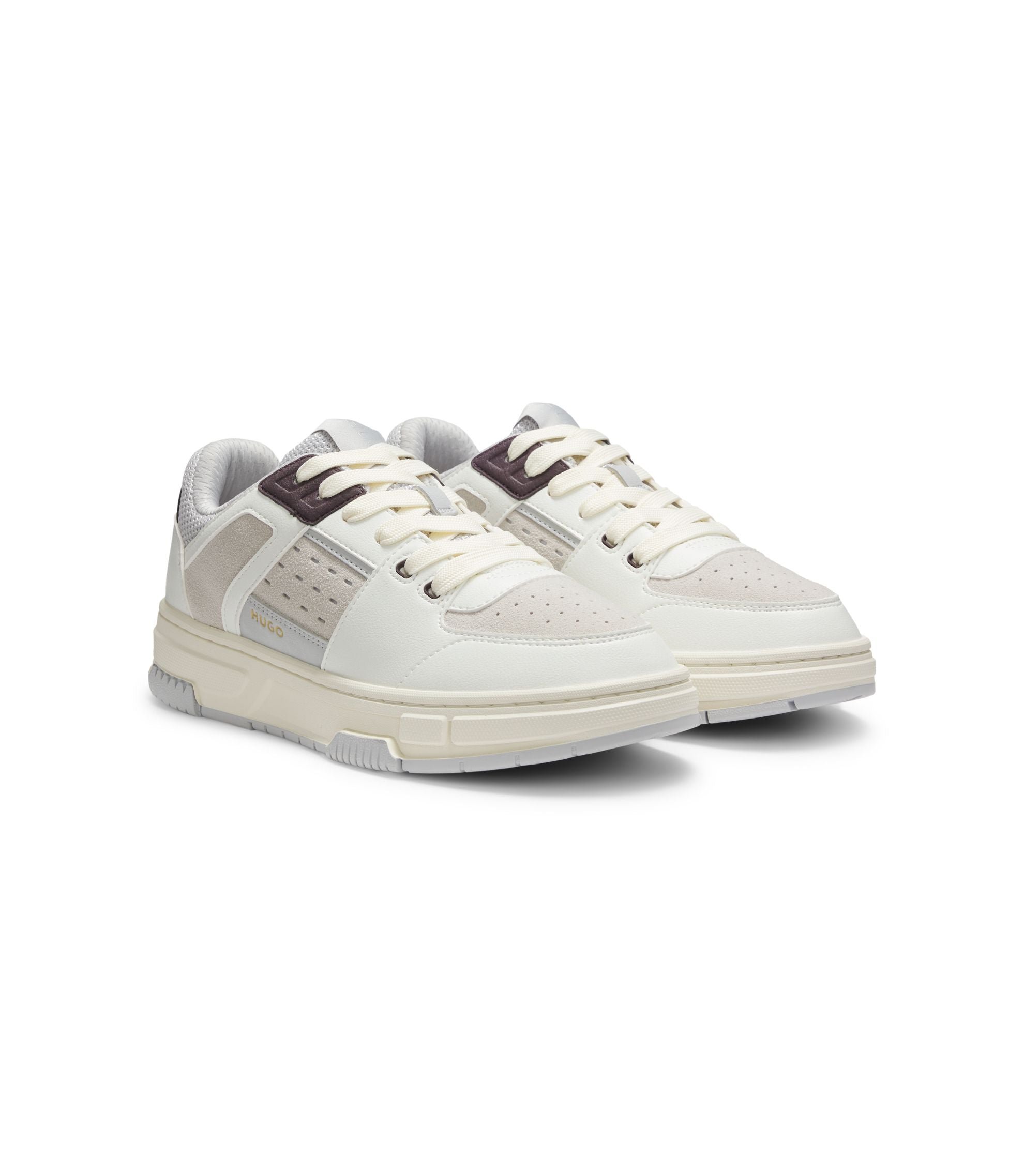 Hugo Trainers With Mesh And Faux Leather White White