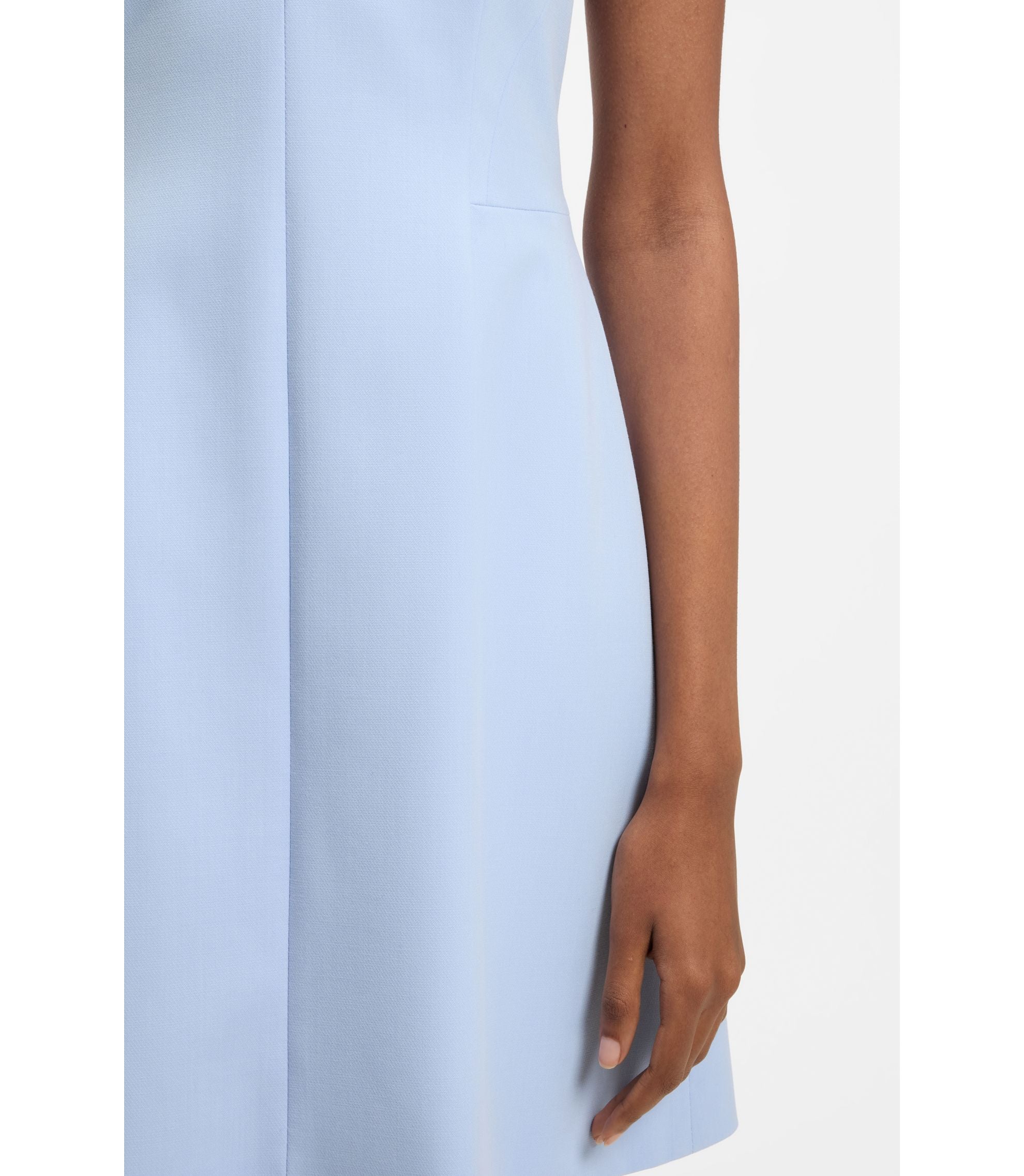 Hugo V Neck Dress With Seam Details Light Blue Women's