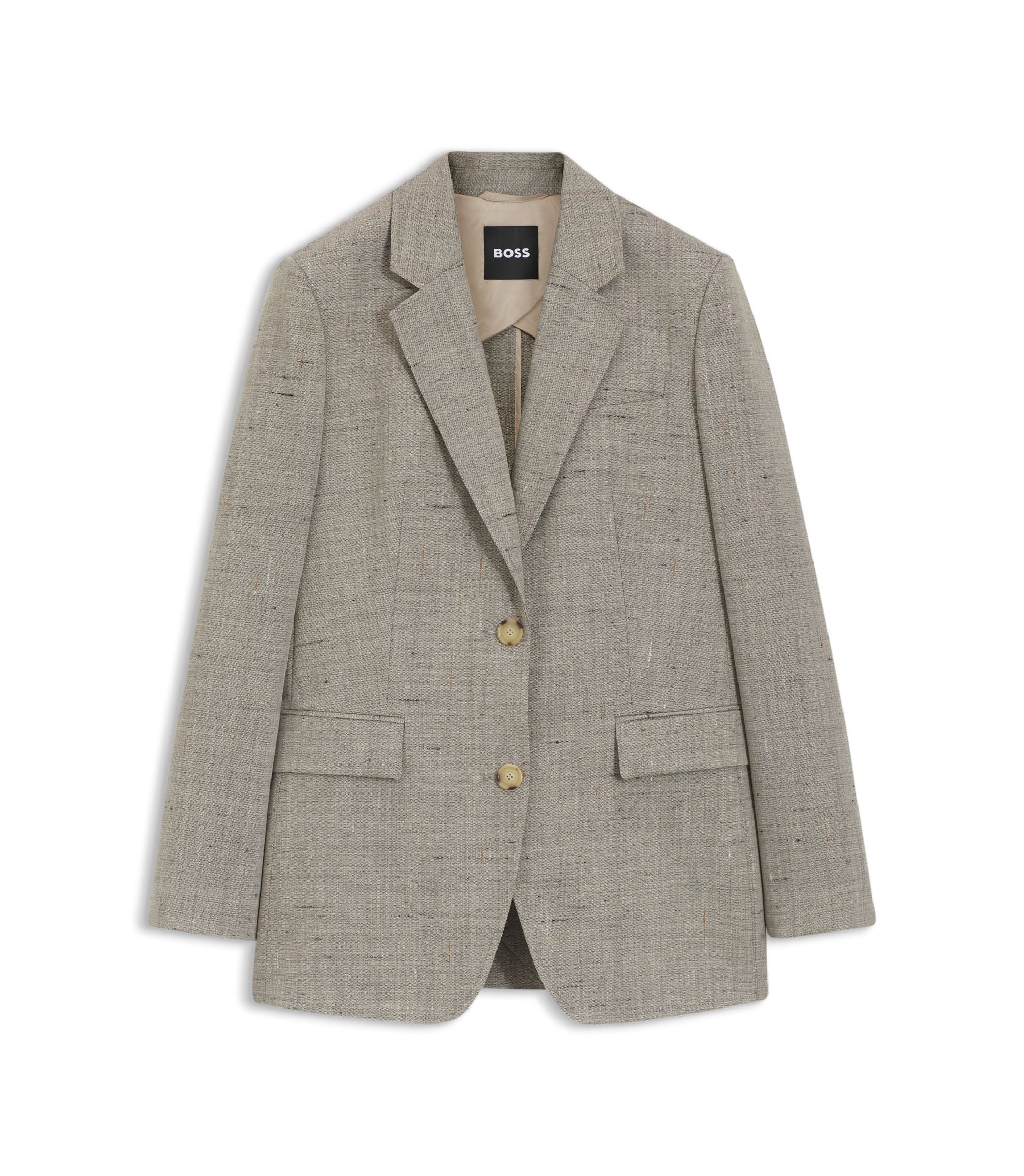 Boss Regular Fit Blazer In A Wool Blend Patterned Women's