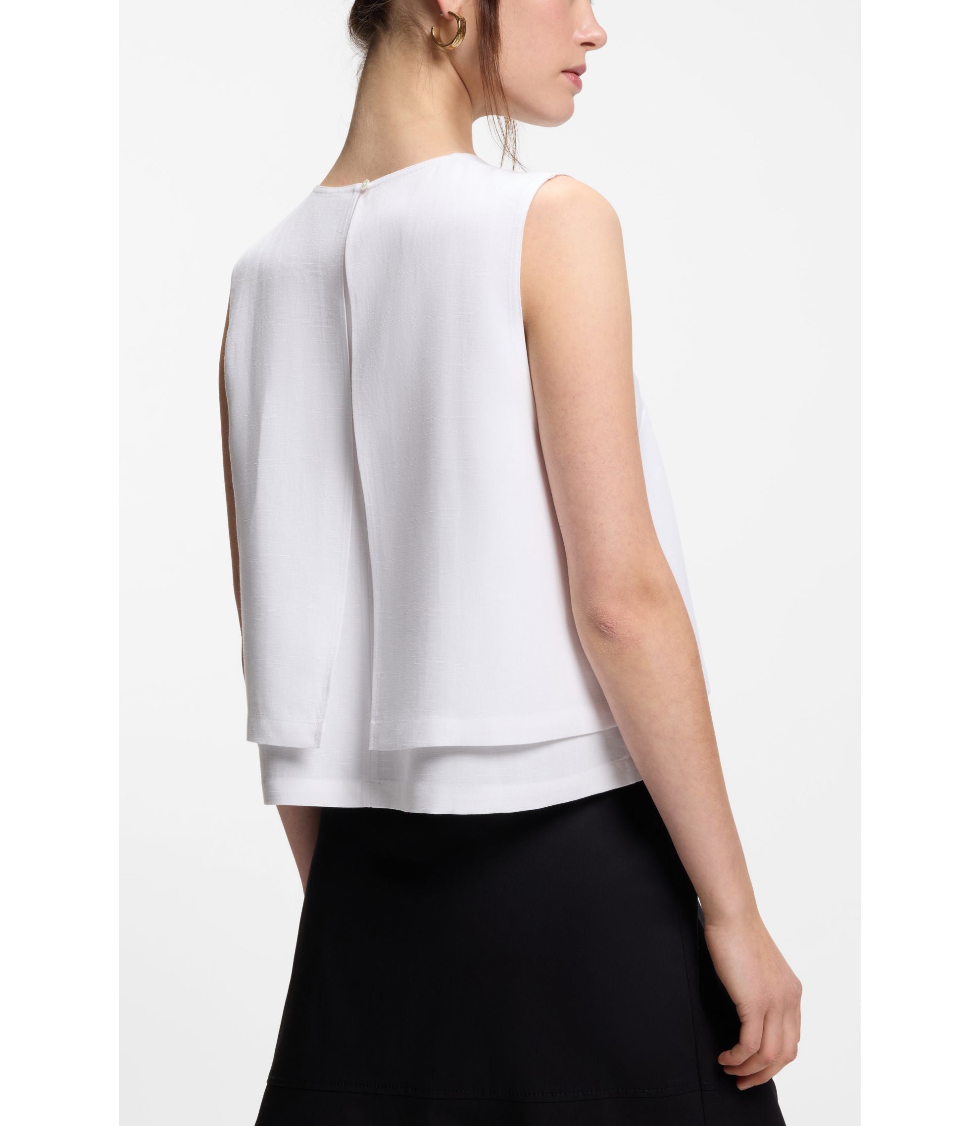 Boss Layered Top With Open Back White Women's