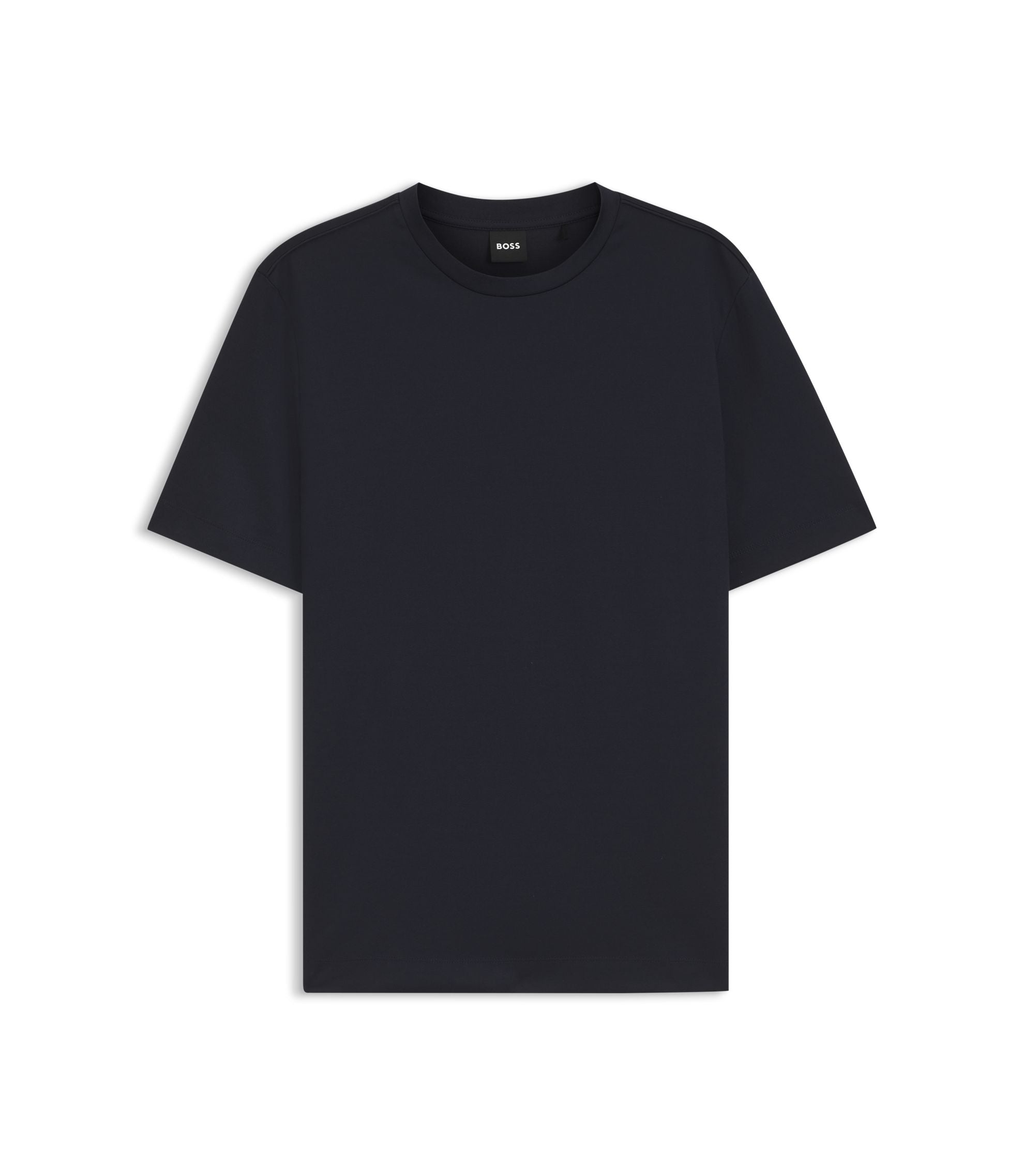 Boss Performance T Shirt In A Cotton Blend Dark Blue