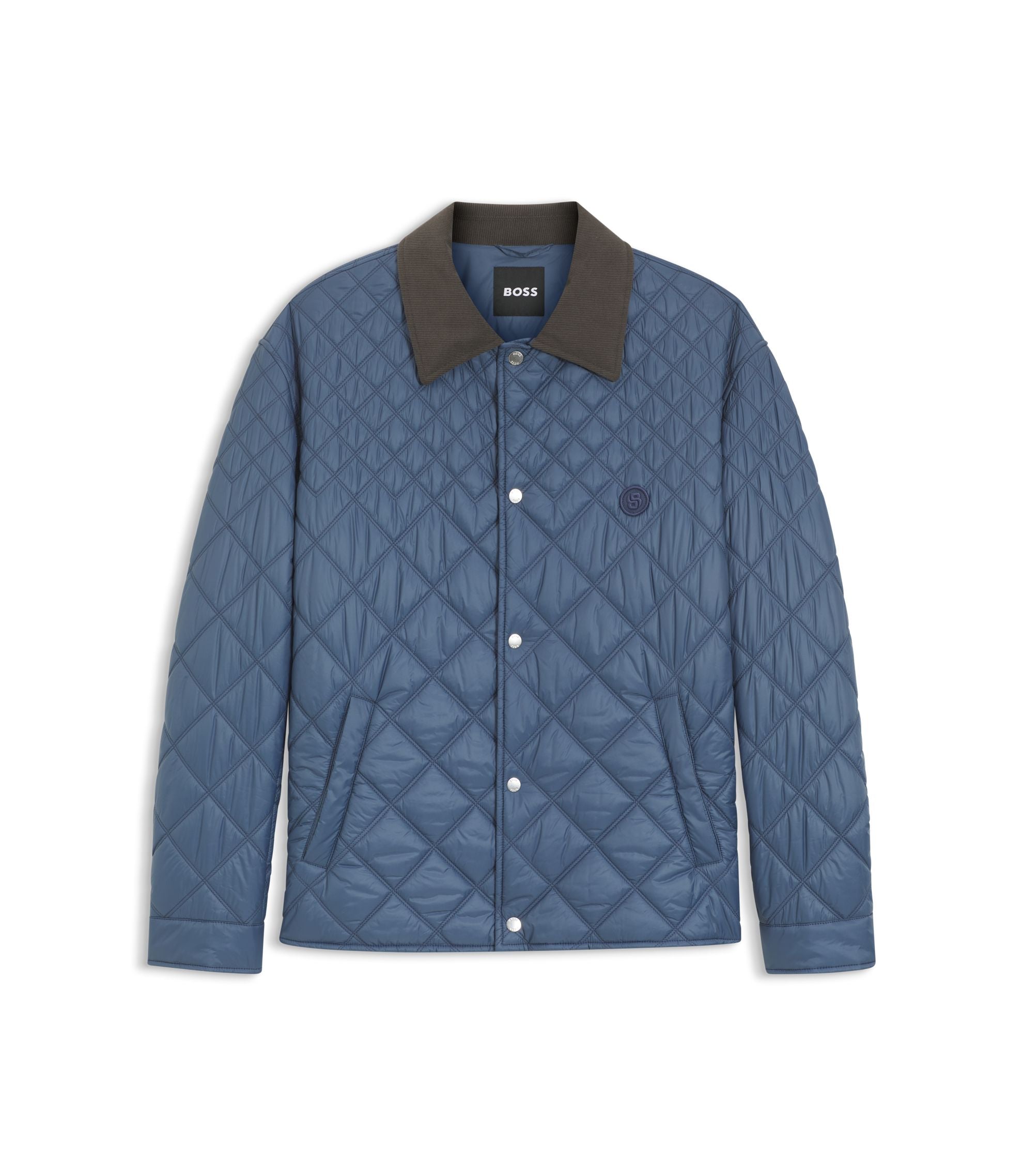Boss Water Repellent Jacket With Mixed Quilting Light Blue