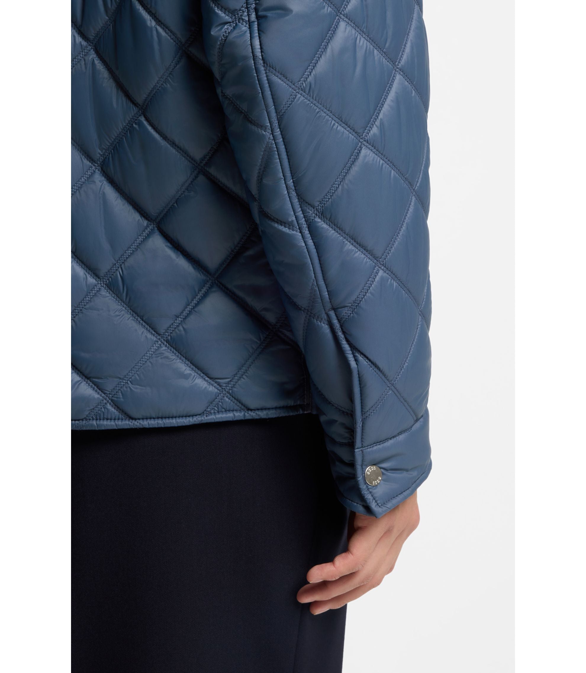 Boss Water Repellent Jacket With Mixed Quilting Light Blue