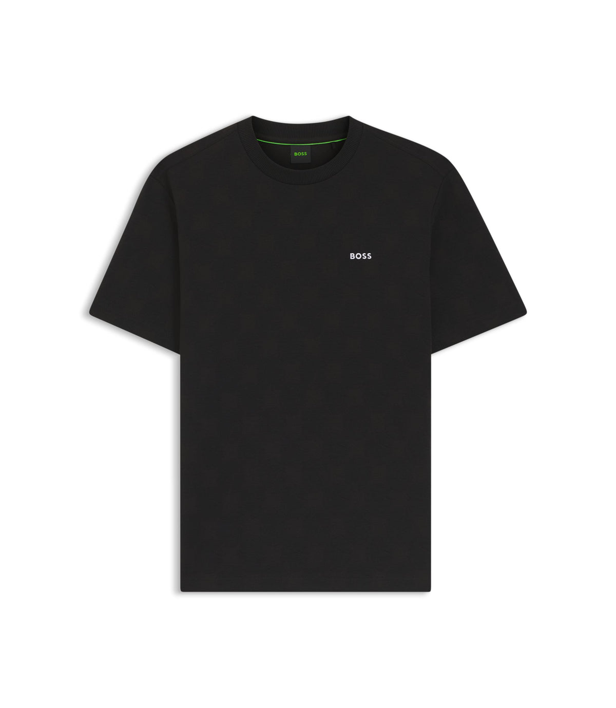 Boss Cotton Blend T Shirt With Tennis Ball Jacquard Black