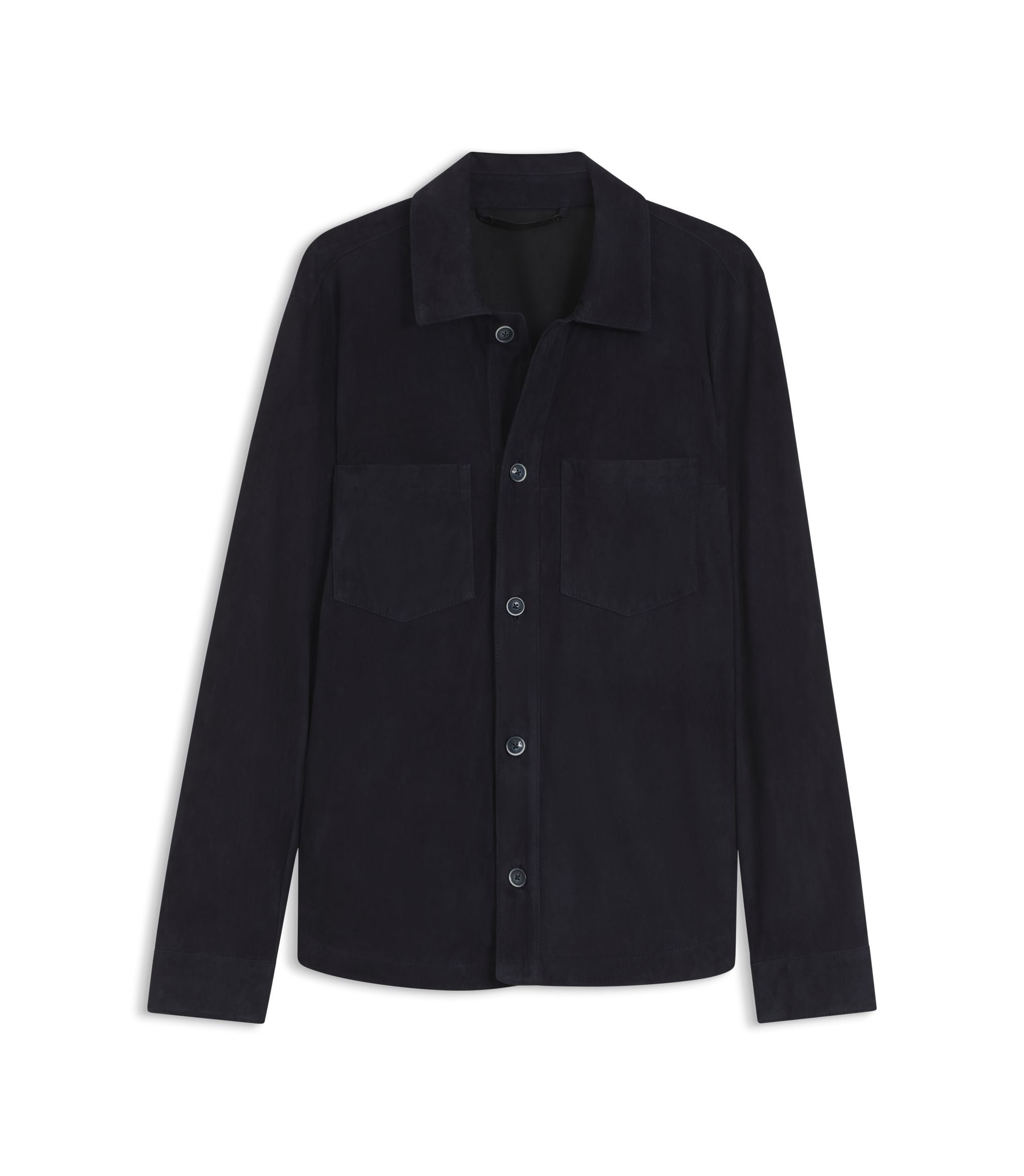 Boss Metis Suede Shirt With Nappalan Inner Dark Blue