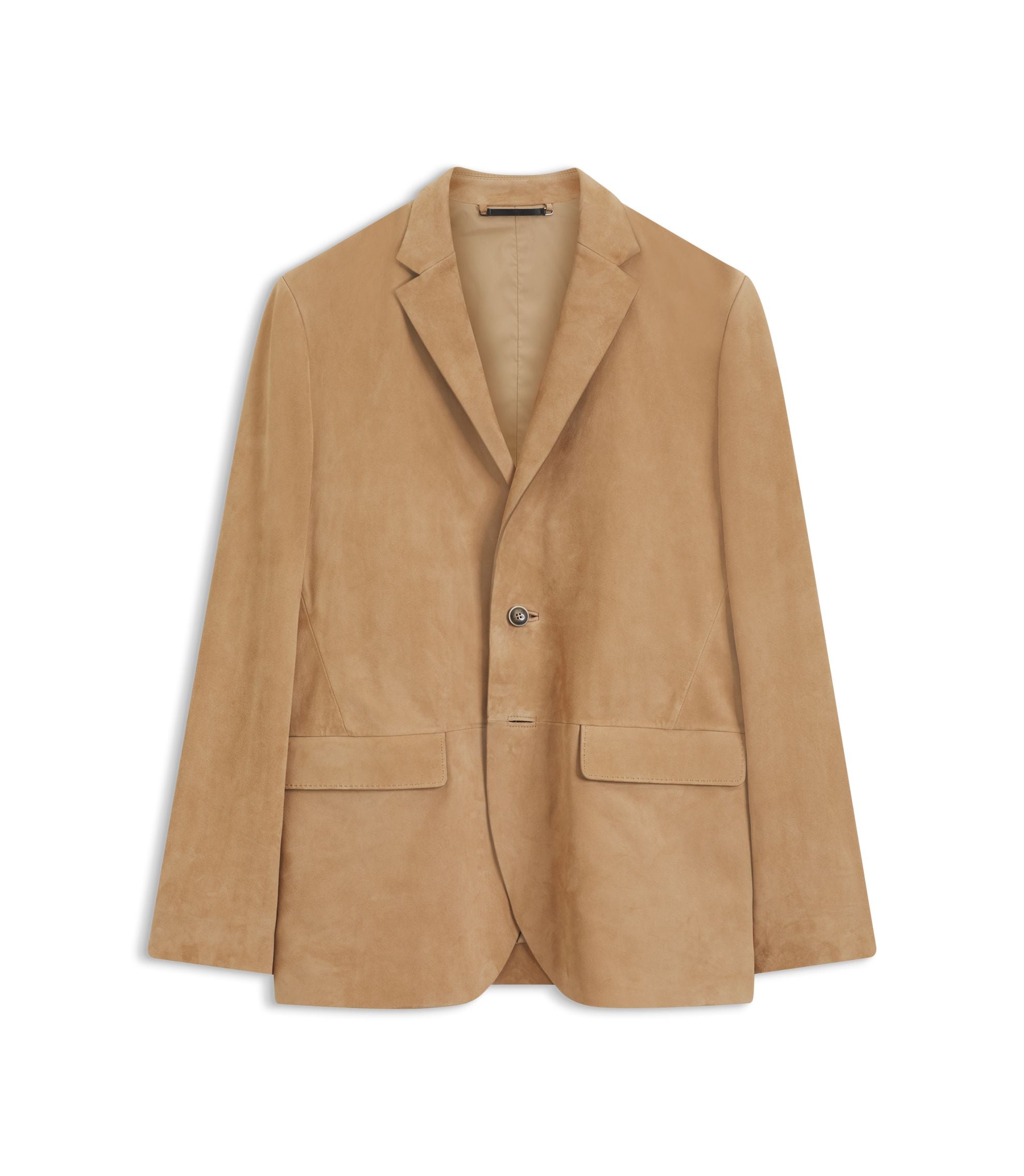 Boss Suede Blazer With Amf Stitching Beige