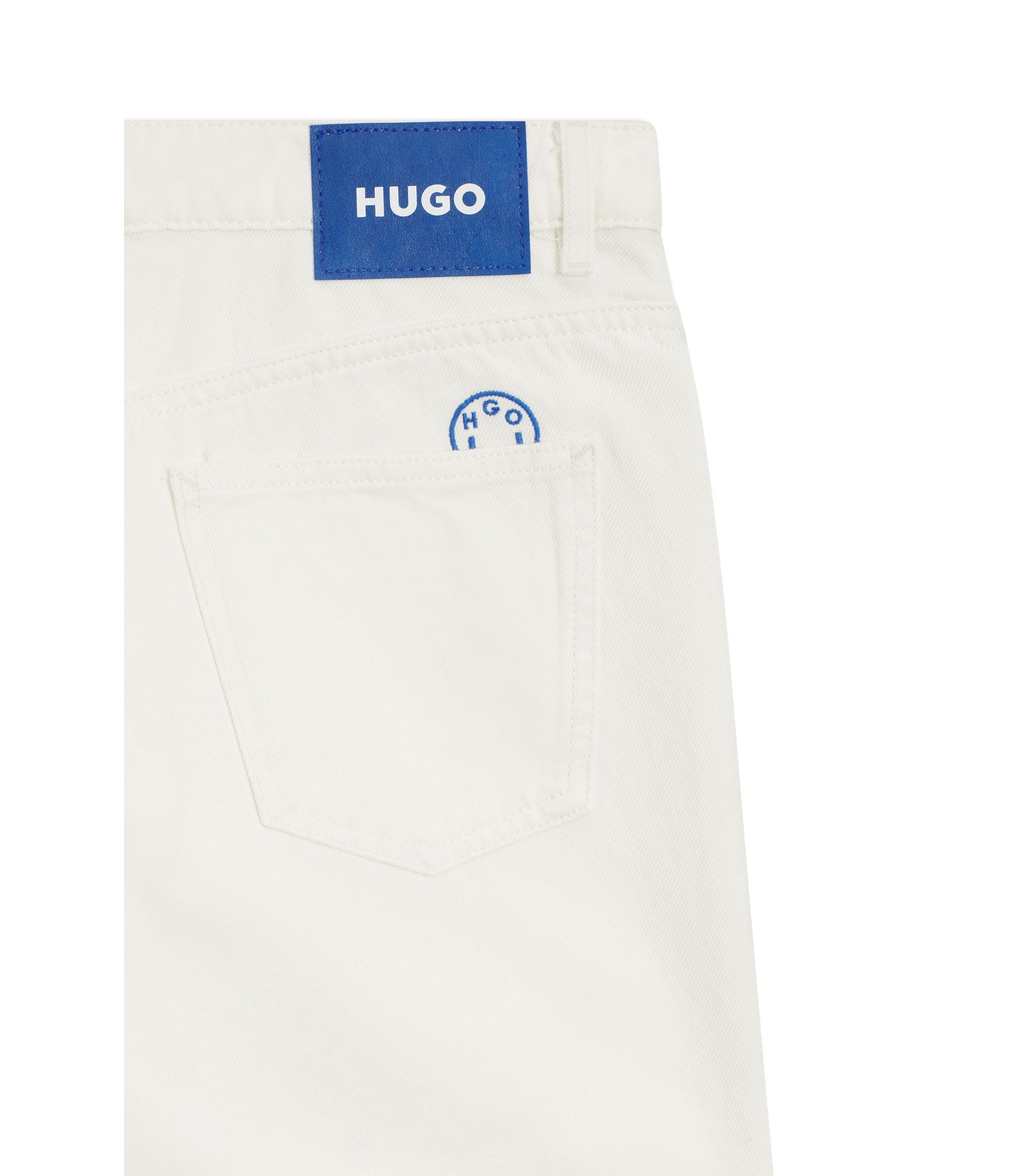 Hugo Ecru Baggy Fit Jeans In Rigid Denim White Women's