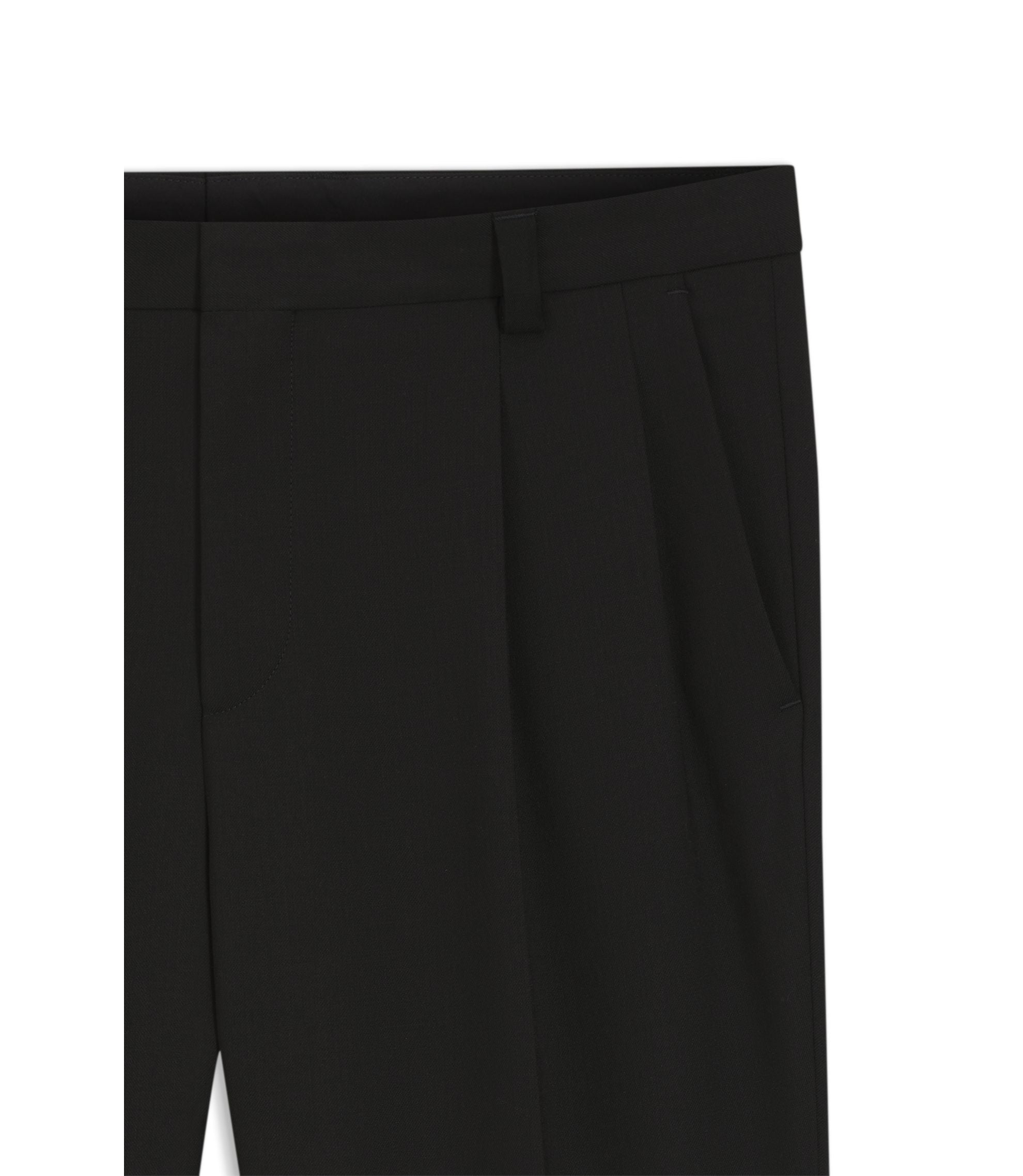 Hugo Extra Slim Fit Trousers In Wool Blend Twill Black