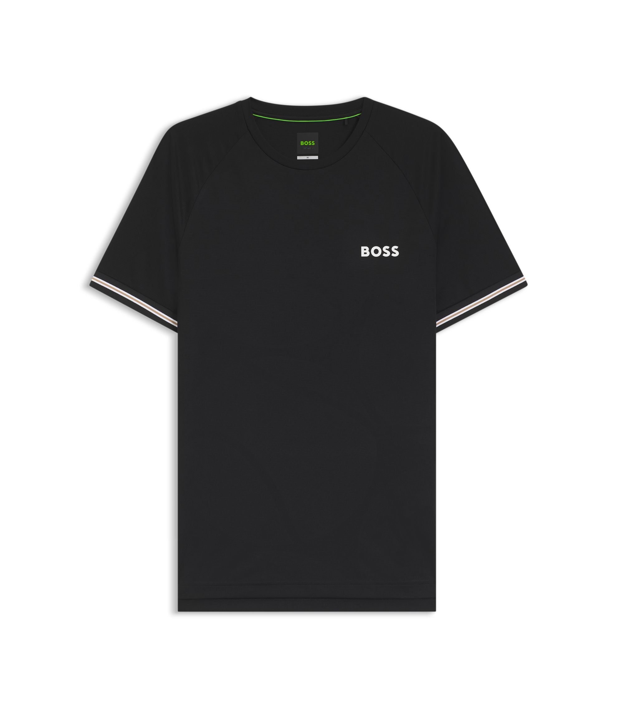 Boss Active Slim Fit T Shirt With Tennis Ball Embossing Black