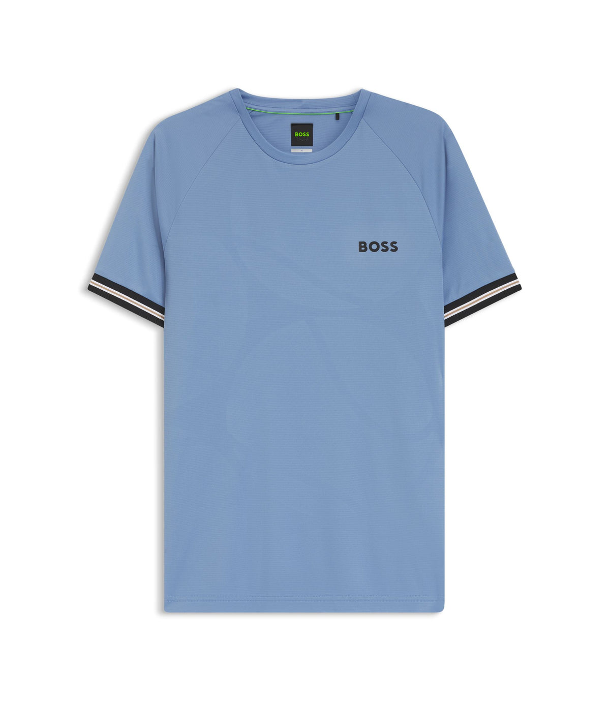 Boss Active Slim Fit T Shirt With Tennis Ball Embossing Light Blue