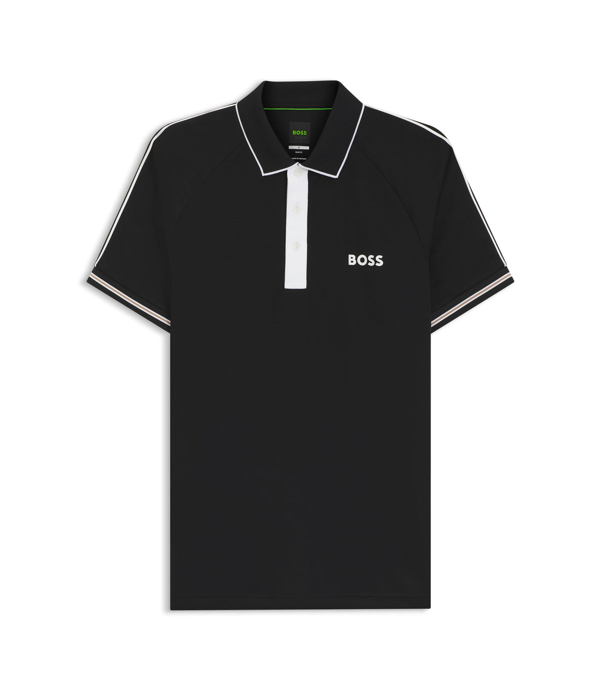 Boss Active Slim Fit Polo Shirt With Moisture Management Black