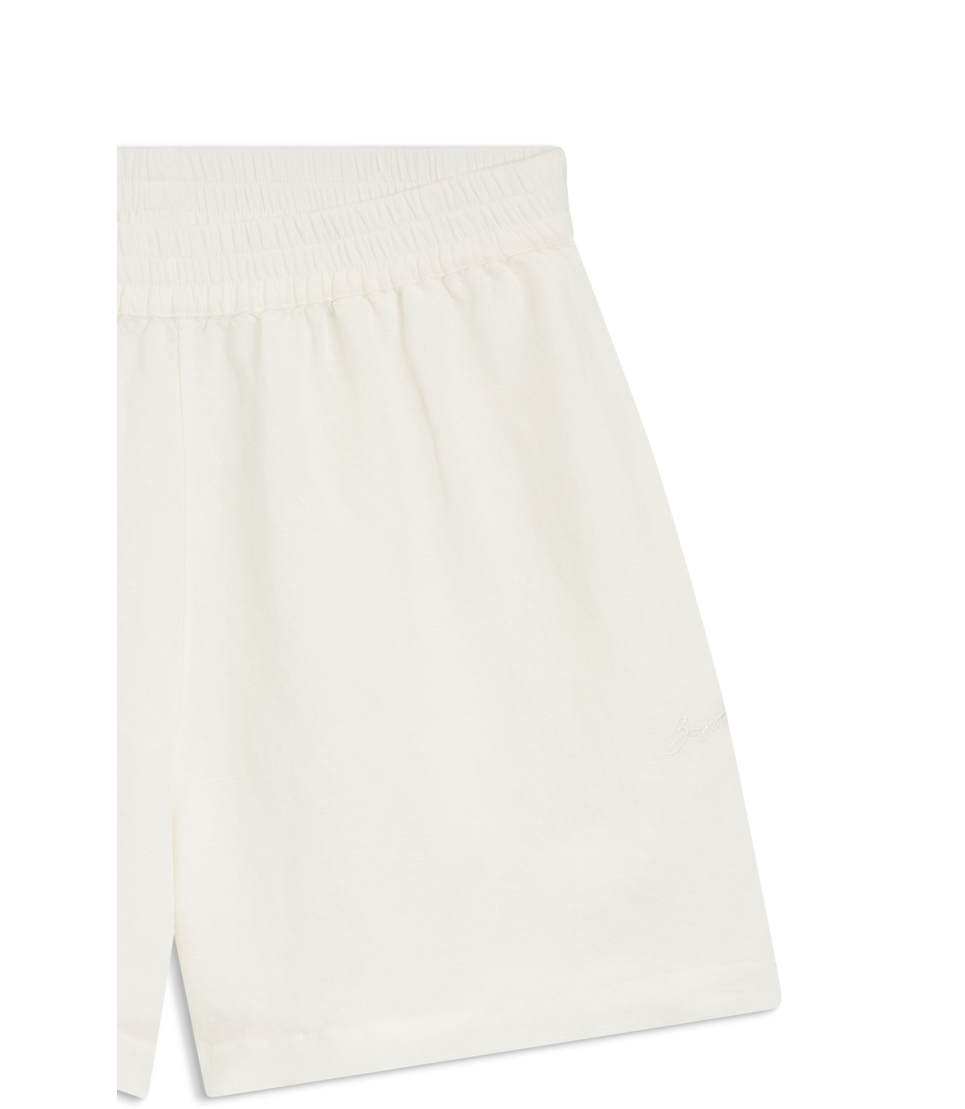 Boss Relaxed Fit Shorts With Embroidered Logo White Women's